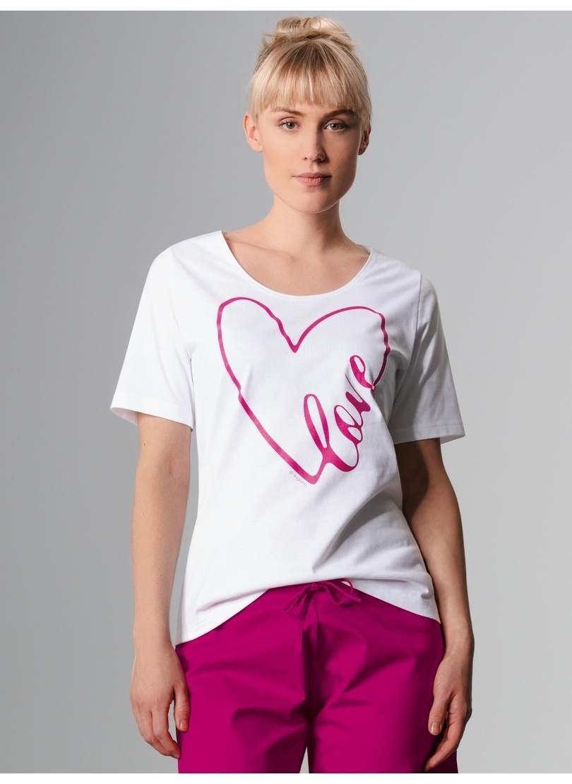 Trigema Pyjamaoberteil »TRIGEMA T-Shirt mit großem Herz-Motiv«, (1 tlg.)