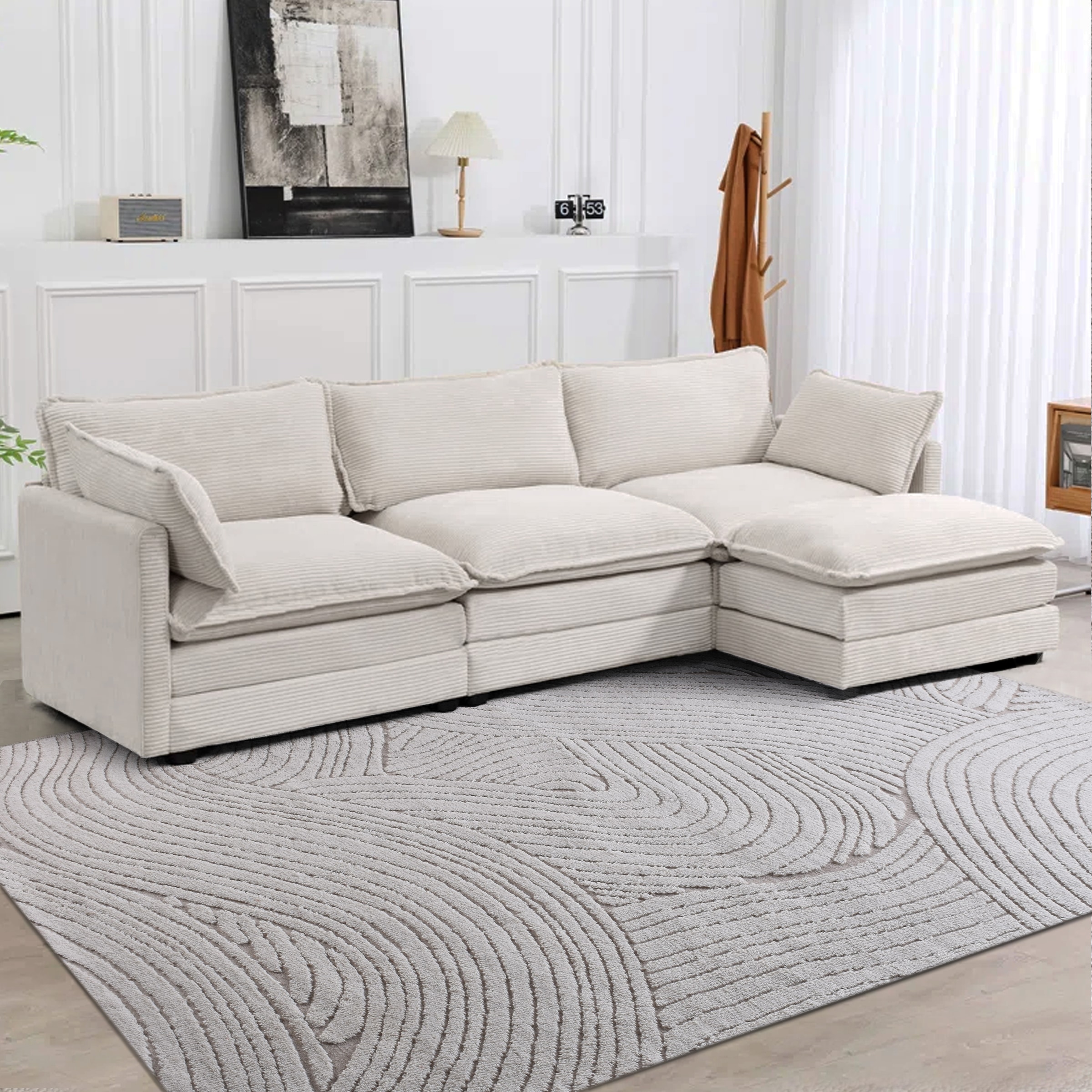 my home Wollteppich »Falun«, rechteckig, 12 mm Höhe, Hoch-Tief-Struktur, Handgearbeitet,Wohnzimmer, Schlafzimmer, Esszimmer