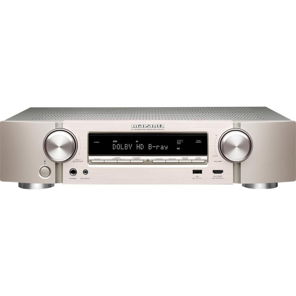 Marantz AV-Receiver »NR1510«, 5.1, (WLAN-LAN (Ethernet)-Bluetooth 3D-fähig-4k Upscaling-Sleeptimer-USB-Mediaplayer-FM Tuner-Sprachsteuerung-Internetradio-Hi-Res Audio)