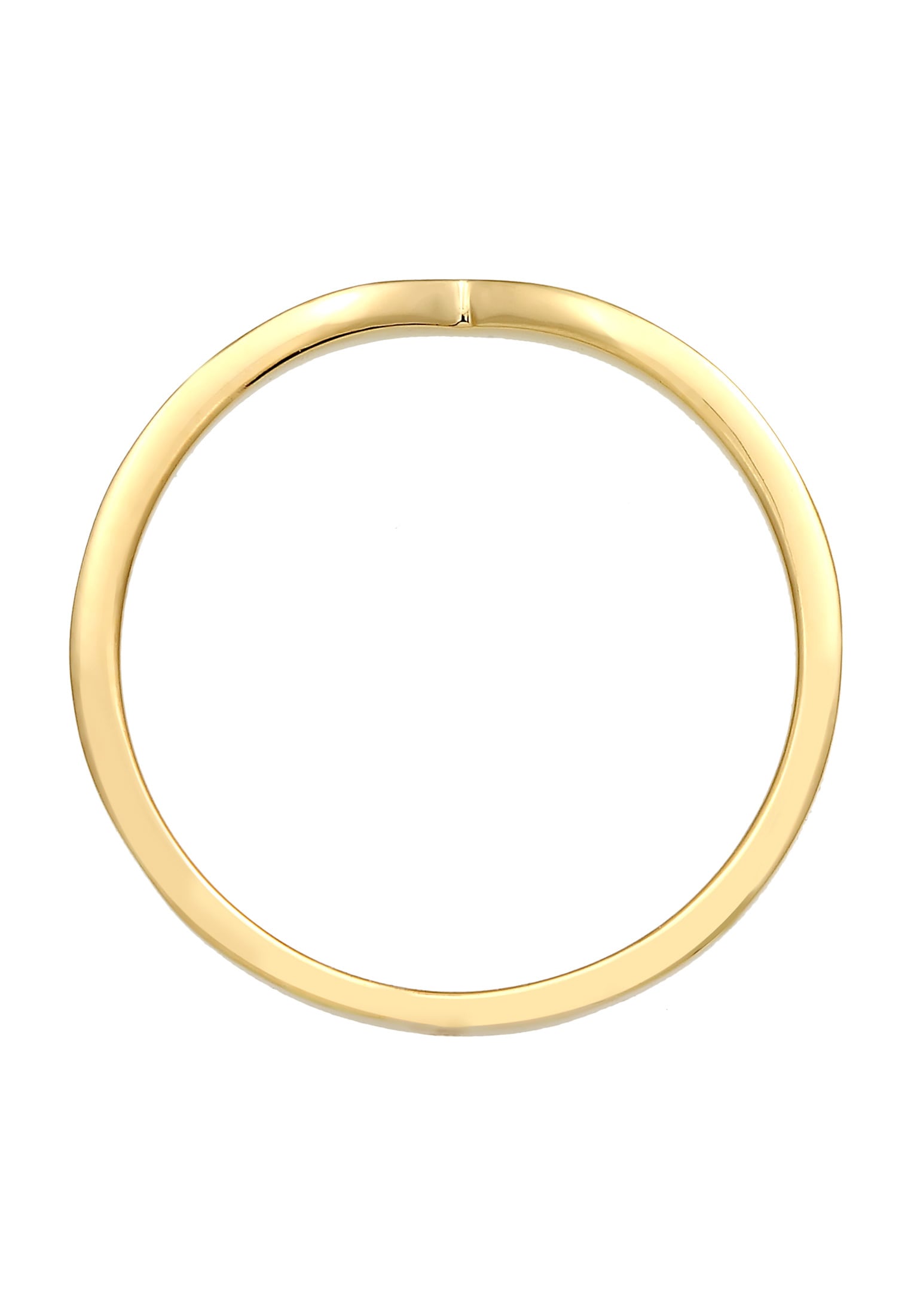 Elli Premium Fingerring »V-Form Stapelring Geo Look Modern 375 Gelbgold«