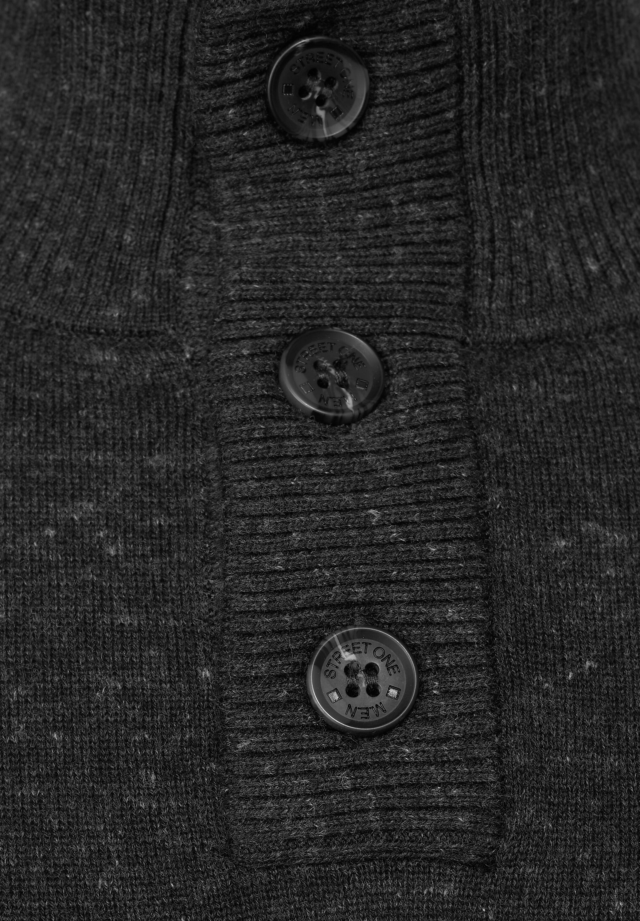 STREET ONE MEN Stehkragenpullover, mit Knopfreihe