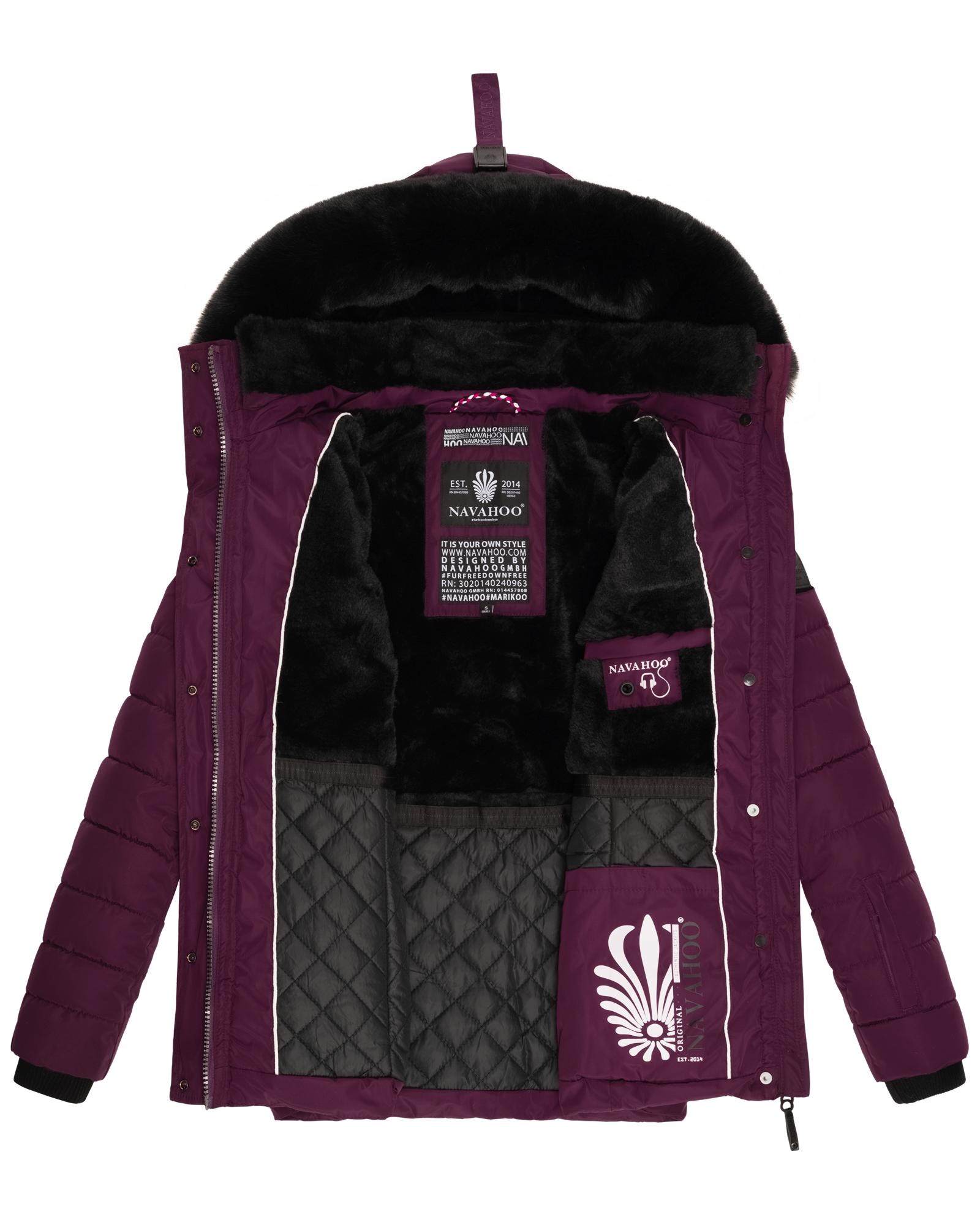 Navahoo Steppjacke »Milianaa«, mit Kapuze, Edle Winterjacke mit weicher Kunstfell-Kapuze