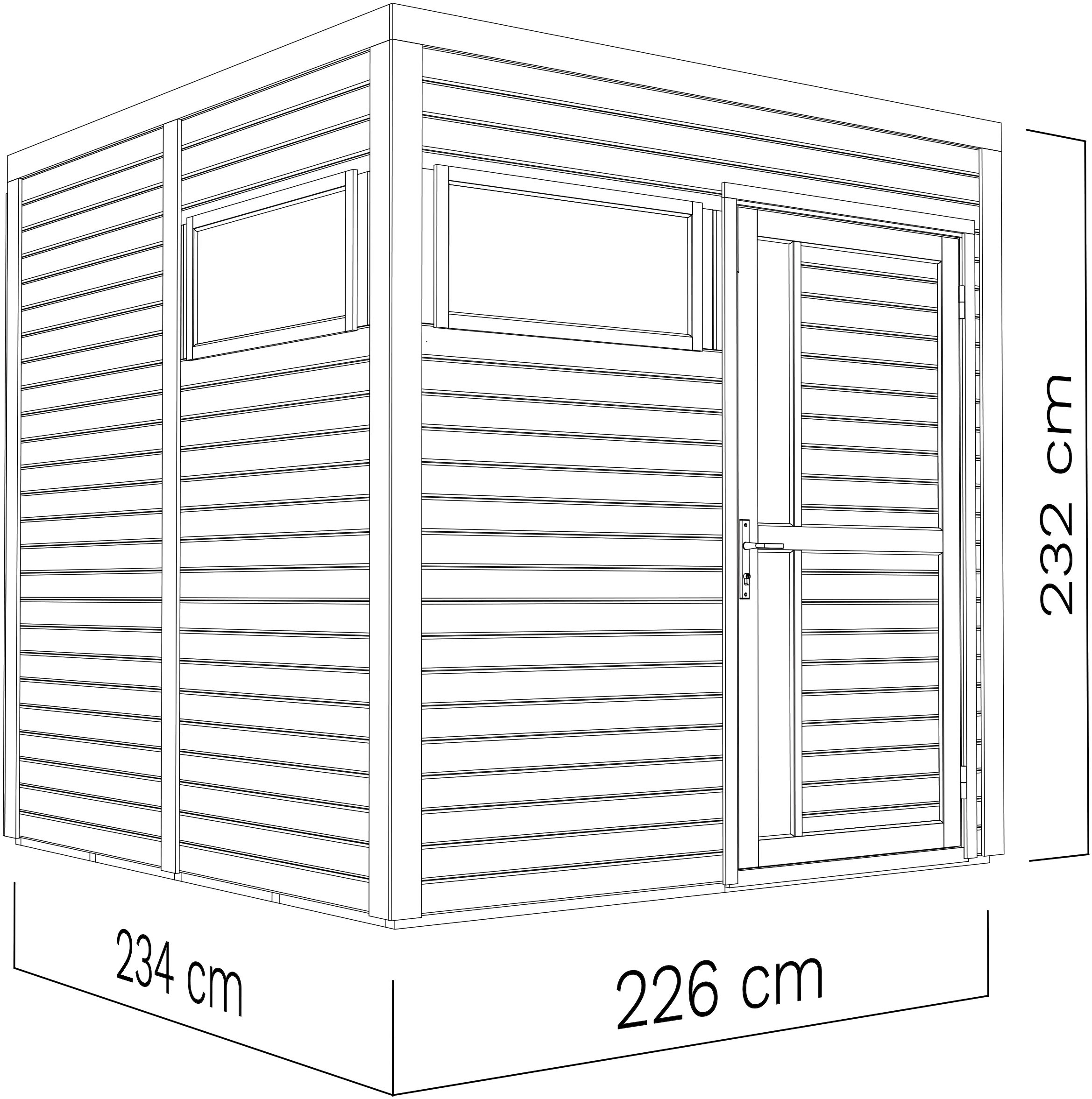 BERTILO Gartenhaus »Cubus 2 anthrazit«