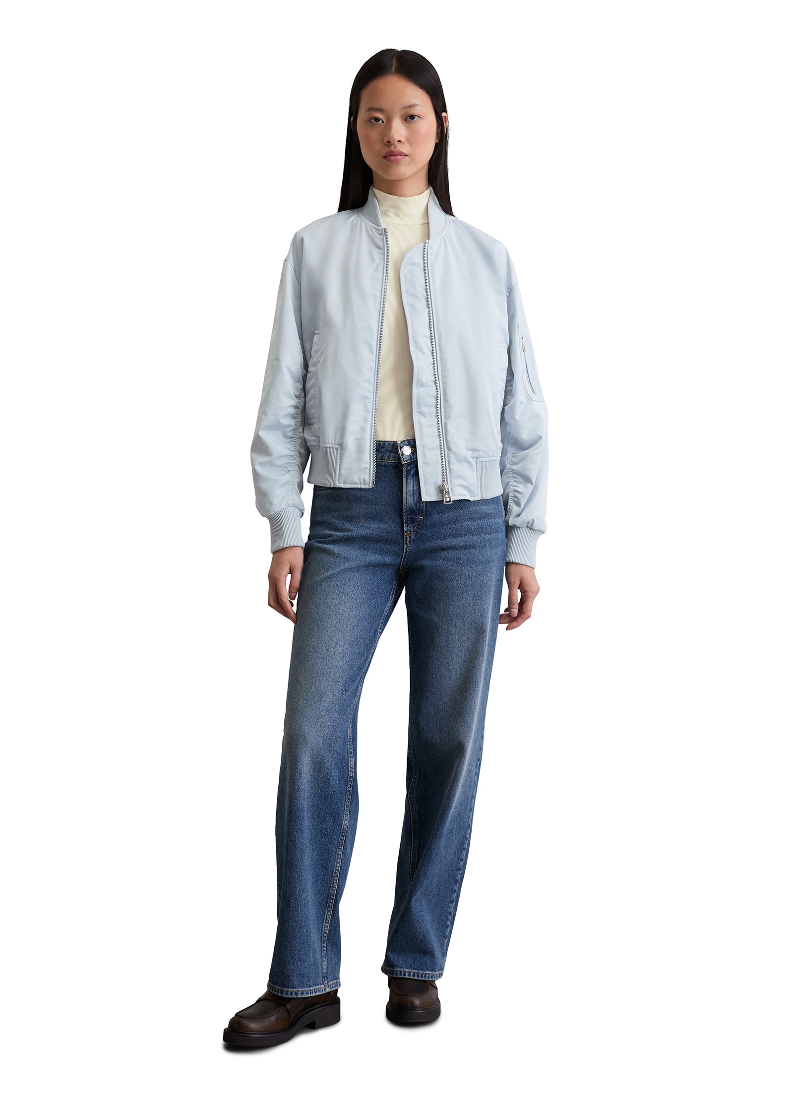 Marc O'Polo Outdoorjacke »aus recyceltem Shiny-Polyester-Twill«, ohne Kapuze