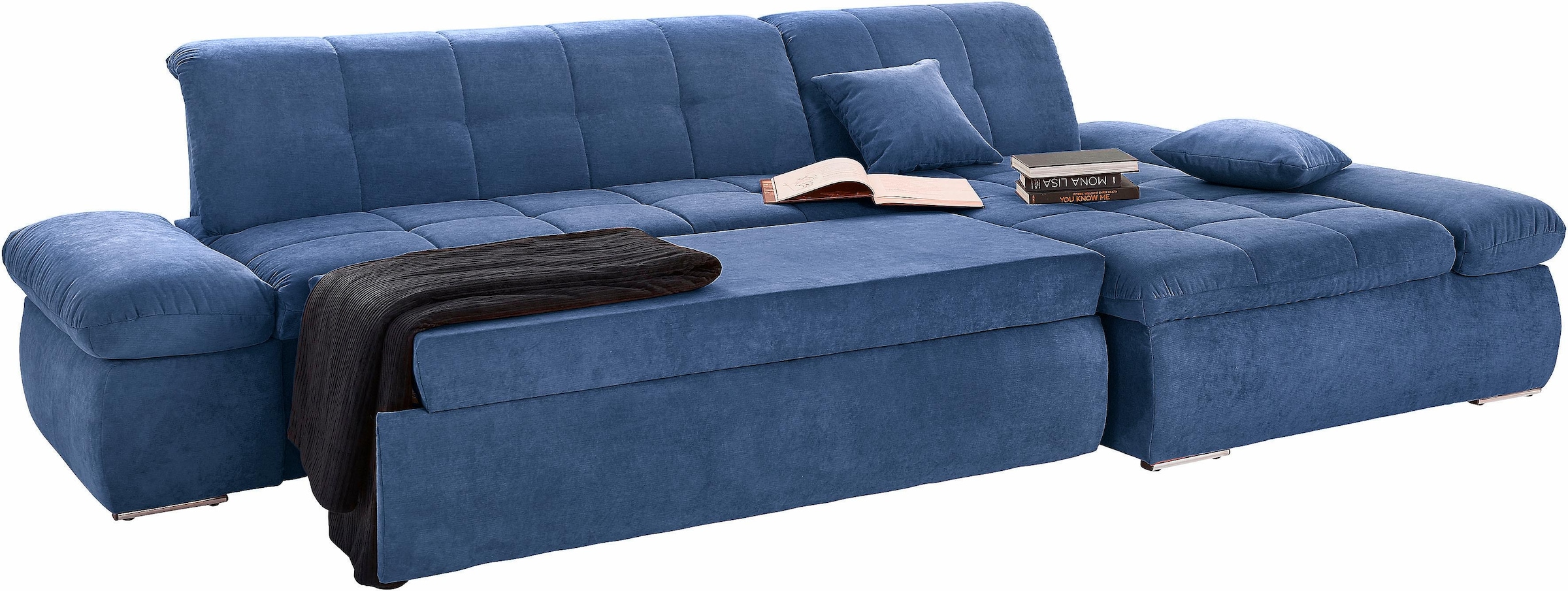 DOMO collection Ecksofa »NMoric XXL, B/T/H: 300/172/80cm, L-Form«, wahlweise mit Bettfunktion und Armlehnverstellung
