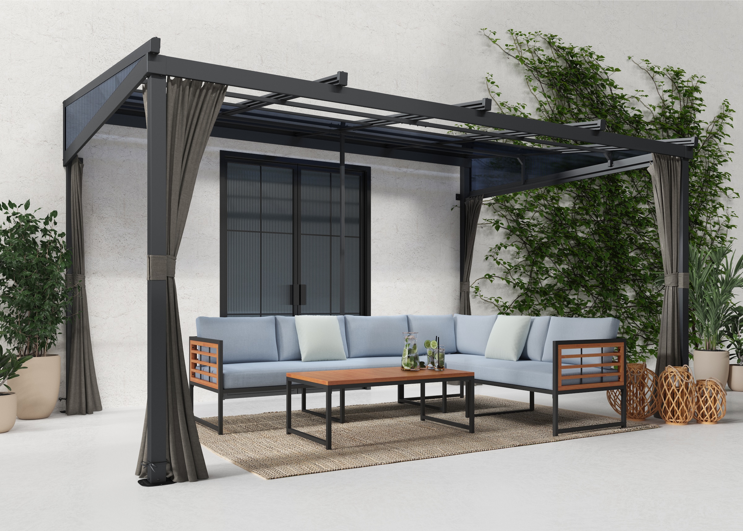 KONIFERA Anbaupavillon "Bilbao, Terrassenüberdachung" in Breite 360, 423 un günstig online kaufen