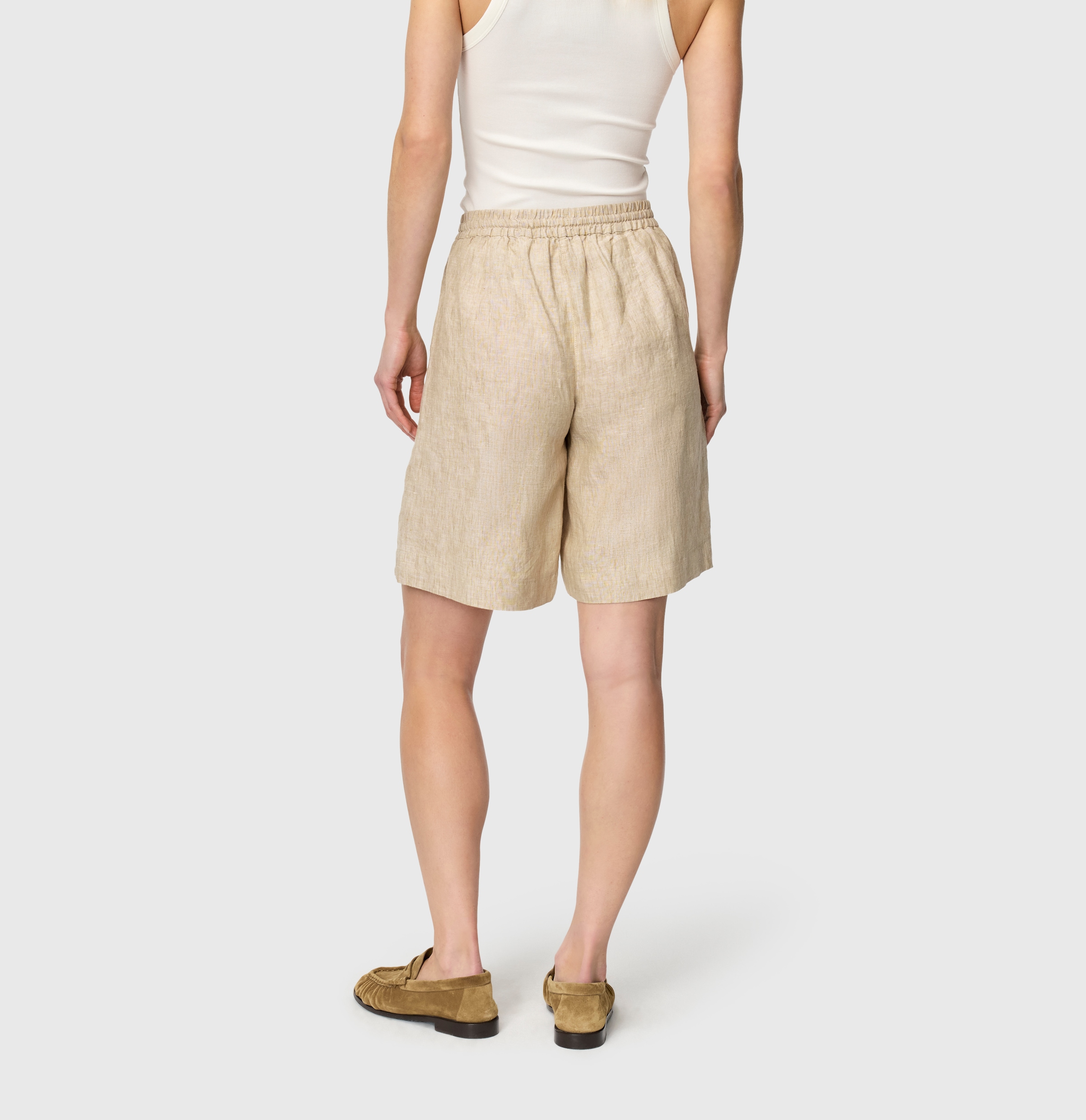 MAC Leinenhose »SANNY«  Shorts, Bermudas mit Gummizug und Kordelzug