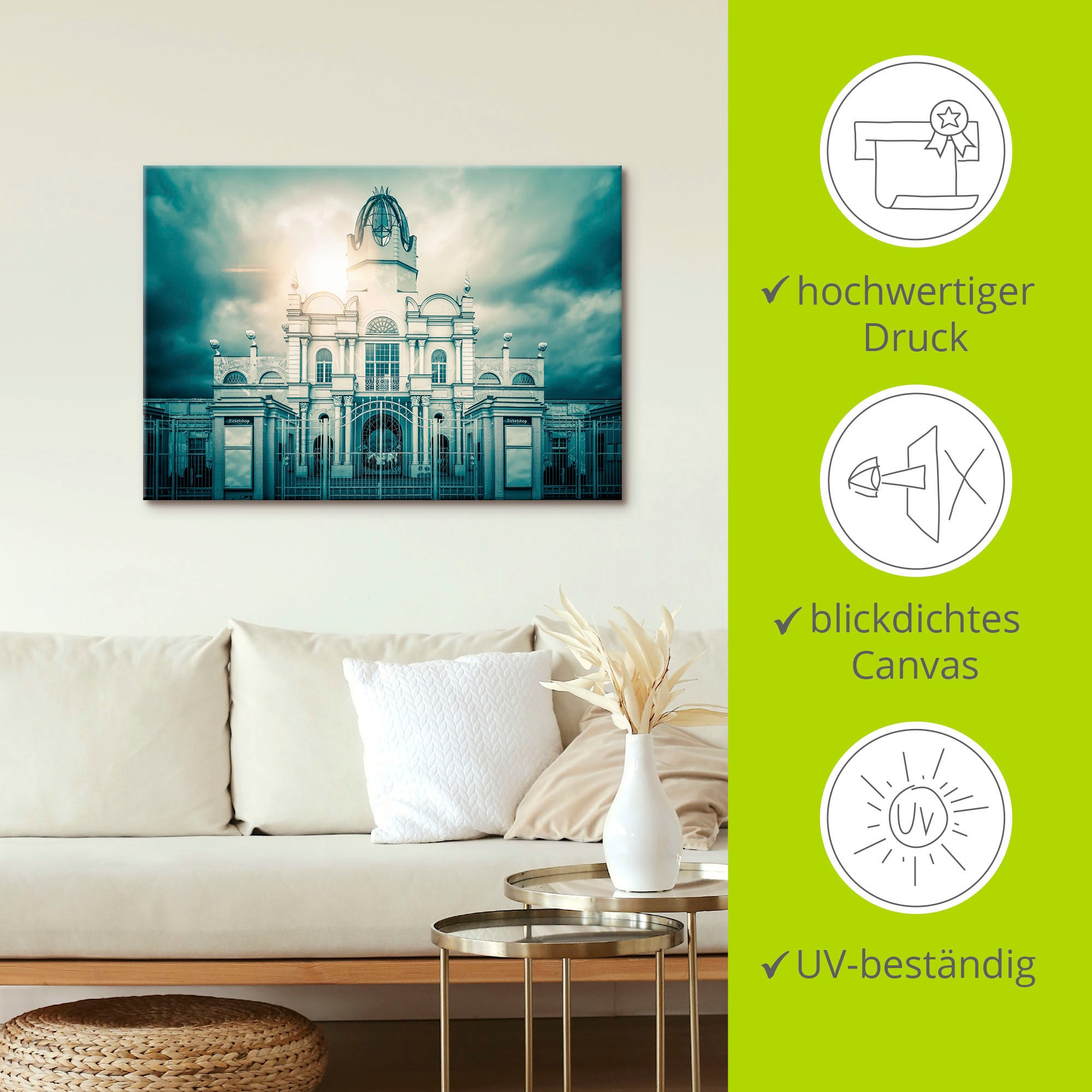 Artland Wandbild »Schloss vom Freizeitpark Belantis«, Gebäude, (1 St.), als Alubild, Leinwandbild, Wandaufkleber oder Poster in versch. Größen