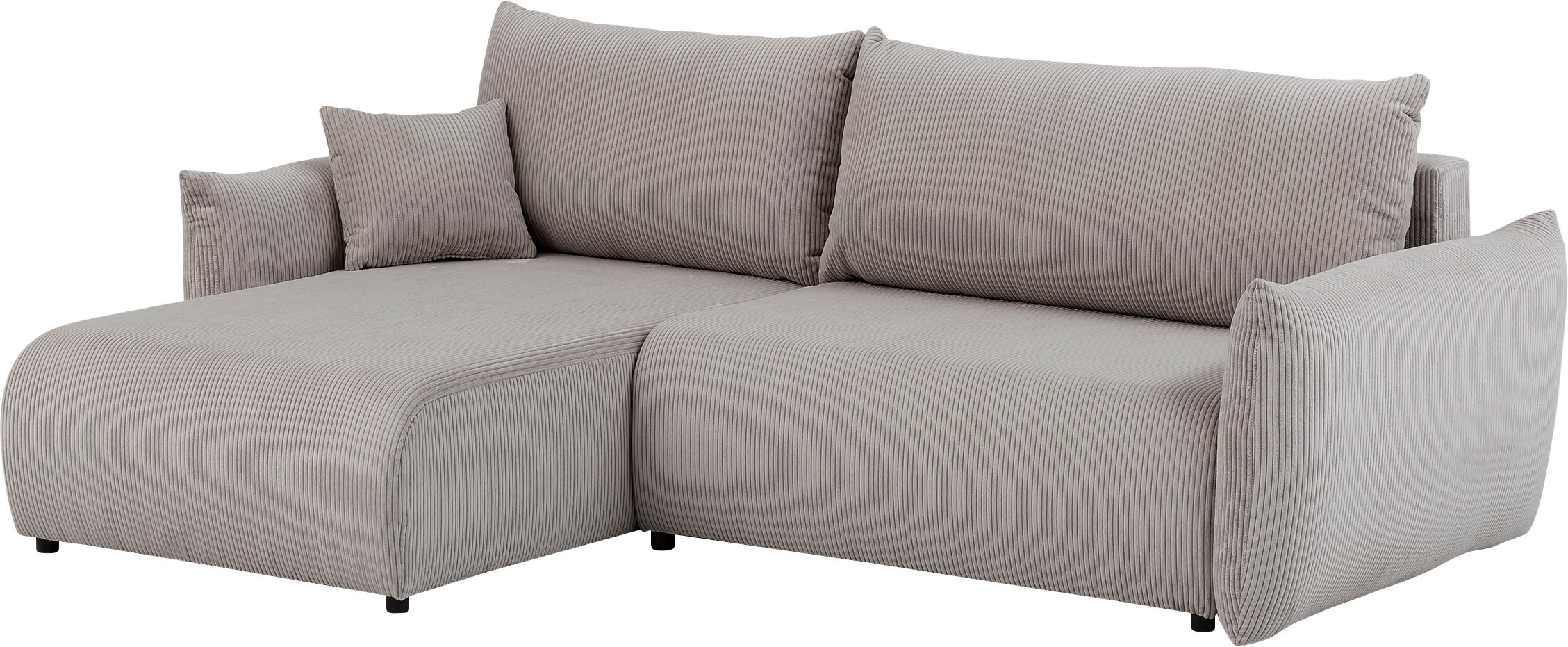 INOSIGN Ecksofa »MAVAS Schlafsofa mit Bettkasten, L-Form,«, ca.257/127cm (Liegefläche 212/145 cm), Cord, Chenille, Struktur