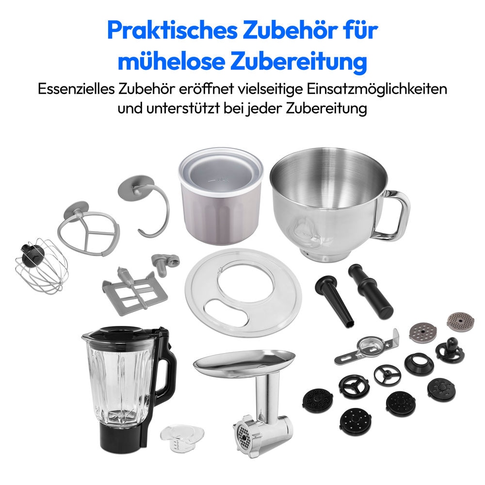 Medion® Küchenmaschine »MD 18442 8 Geschwindigkeitsstufen, schwarz«, schwarz