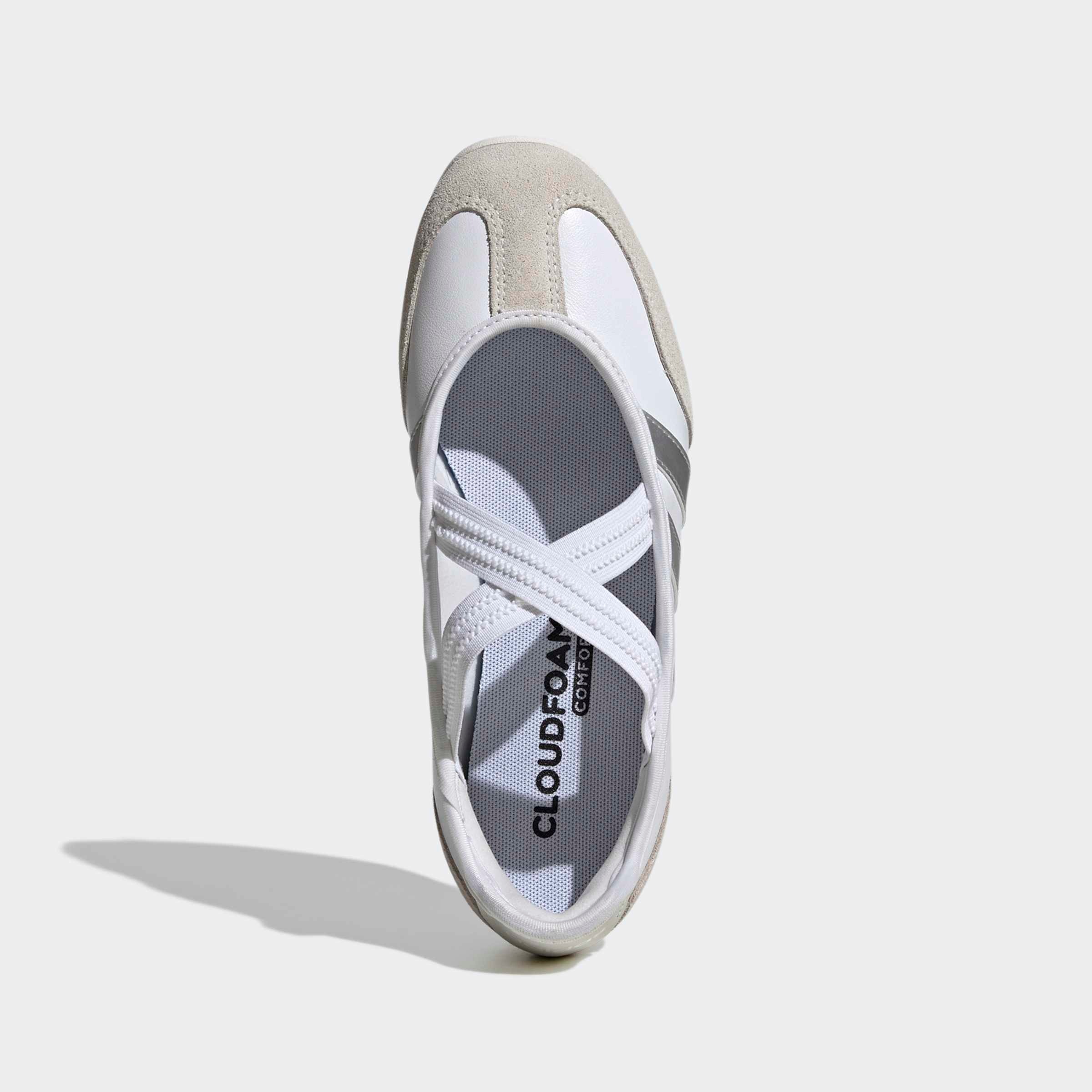 Sneaker Ballerinas ADIDAS SPORTSWEAR "BARREDA MARY JANE", Damen, Gr. 42,5, cloud weiß, silber metallic, sanftes weiß, Leder, Schuhe 3
