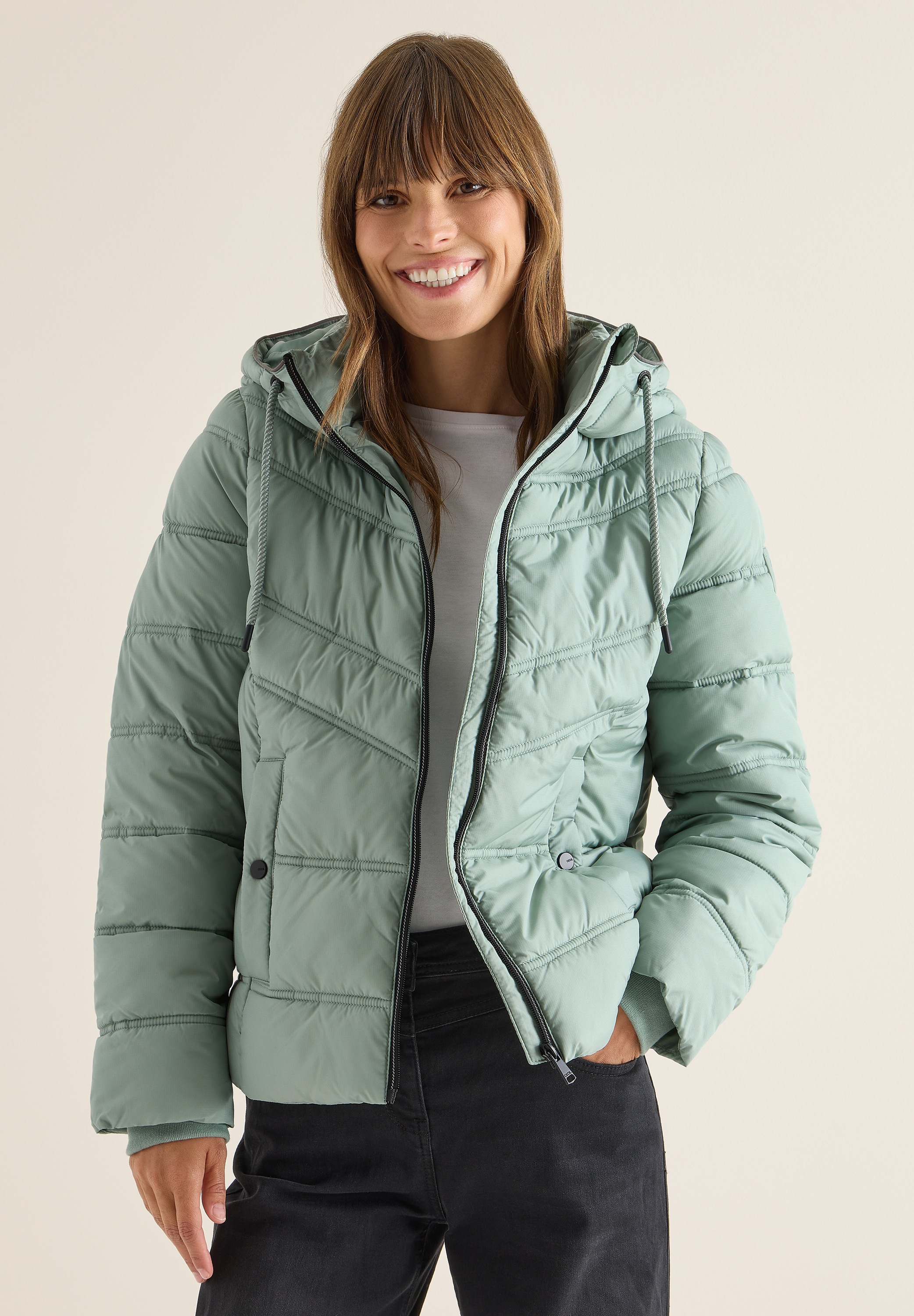 Cecil Steppjacke mit Kapuze mit reflektierenden Details günstig online kaufen