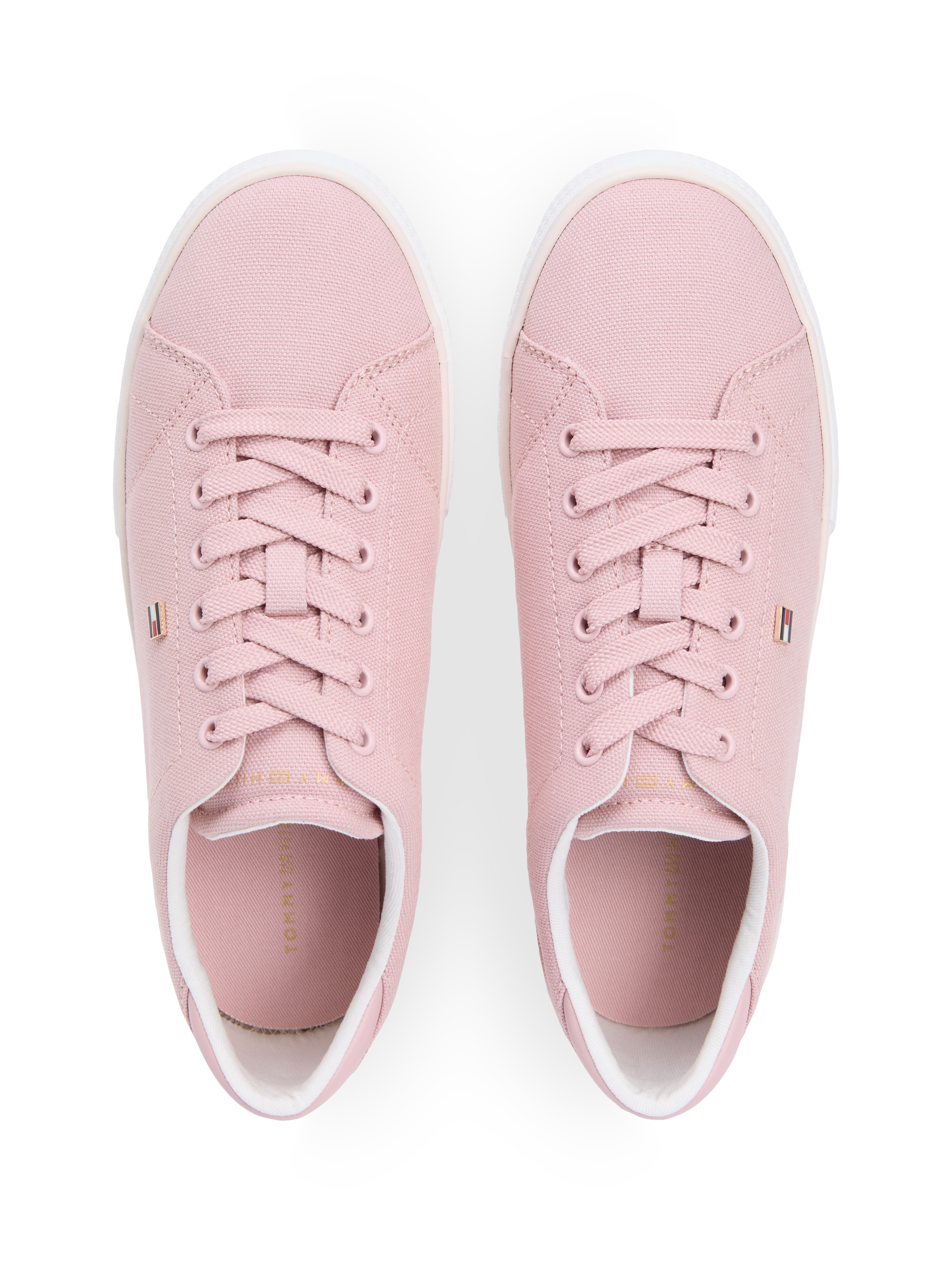 Tommy Hilfiger Plateausneaker »TH LOW PROFILE VULC CANVAS«  Halbschuh, Schnürer, Freizeitschuh mit gepolstertem Schaftrand
