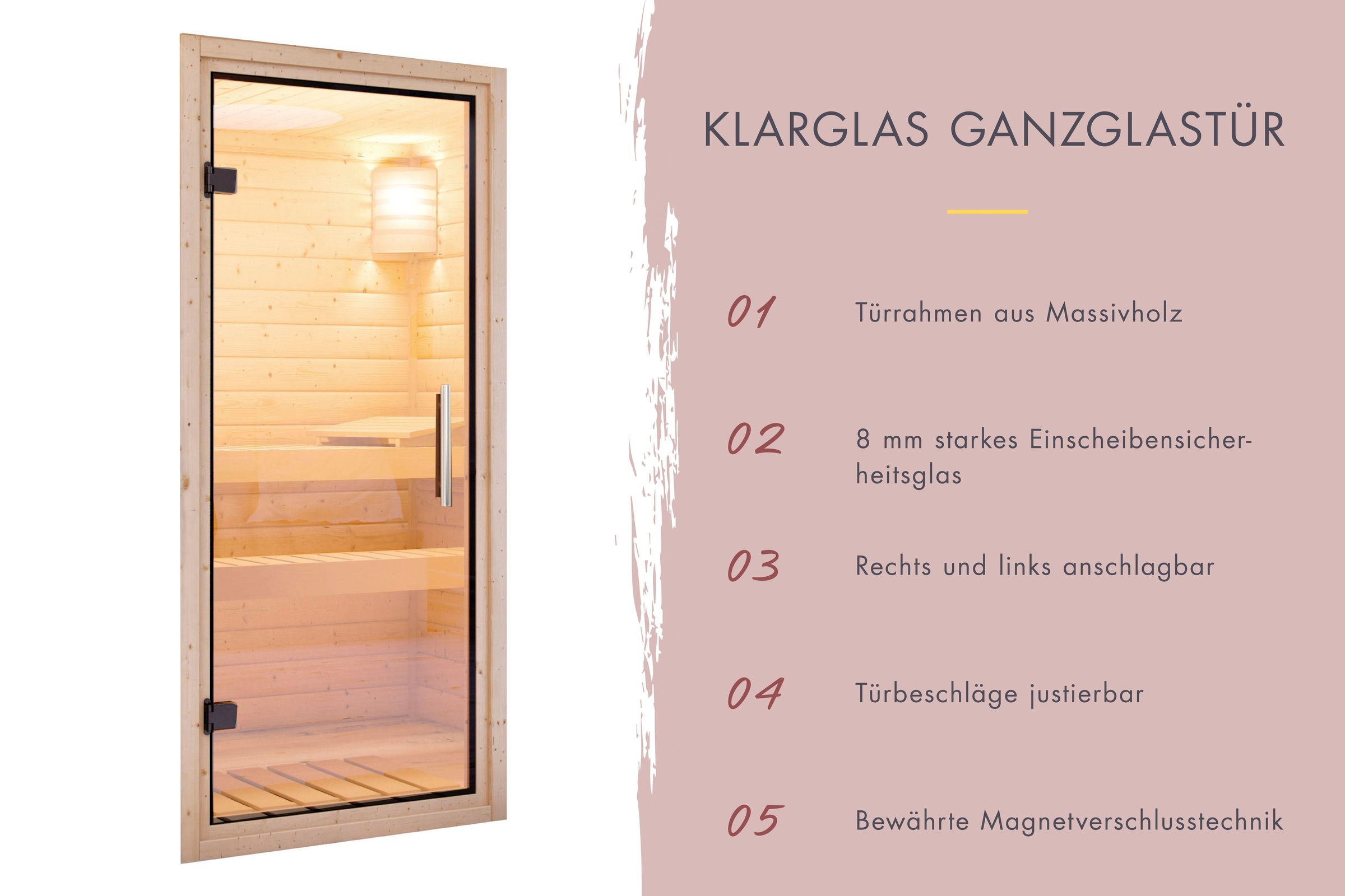 Karibu Sauna »Menja« Set,  Ofen 9 KW externe Strg easy