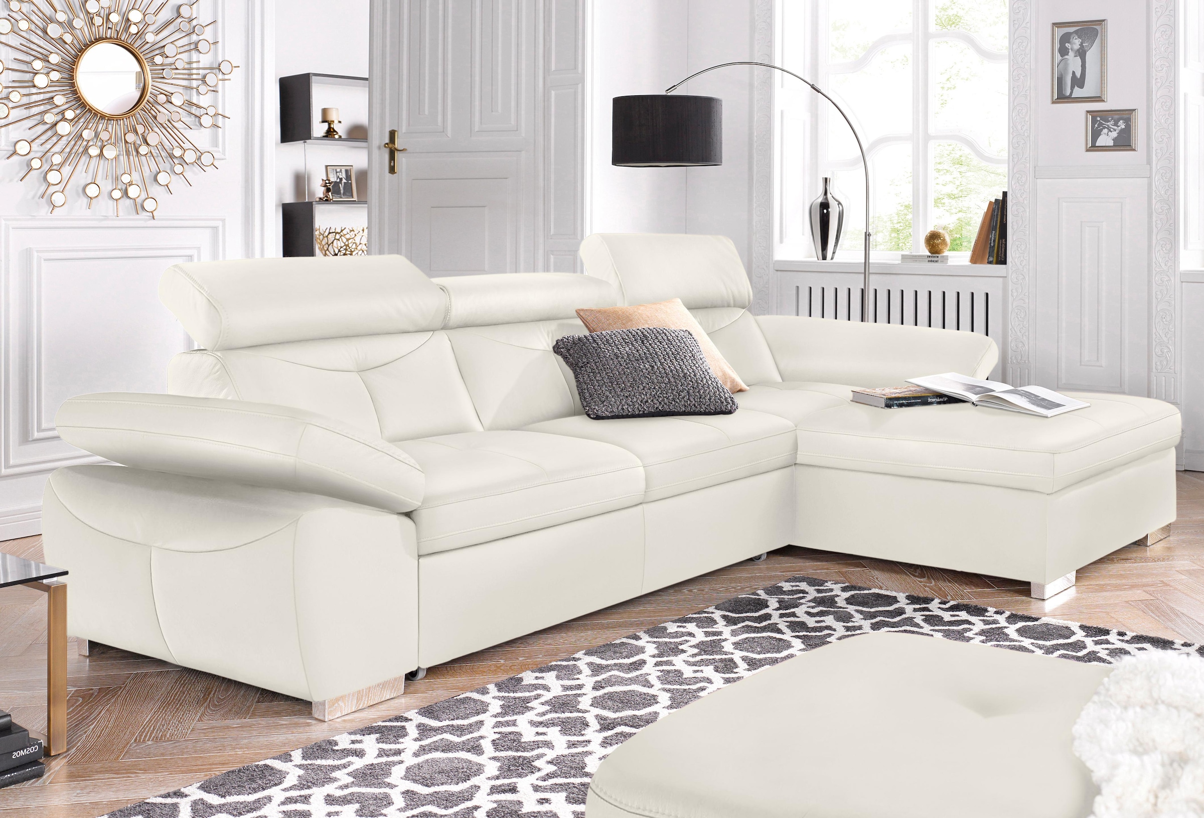 exxpo - sofa fashion Ecksofa »Spring, super bequem, mit Armteil- und Kopfteilfunktion, OTTOs Choice«, L-Form, wahlweise mit Bettfunktion und Bettkasten