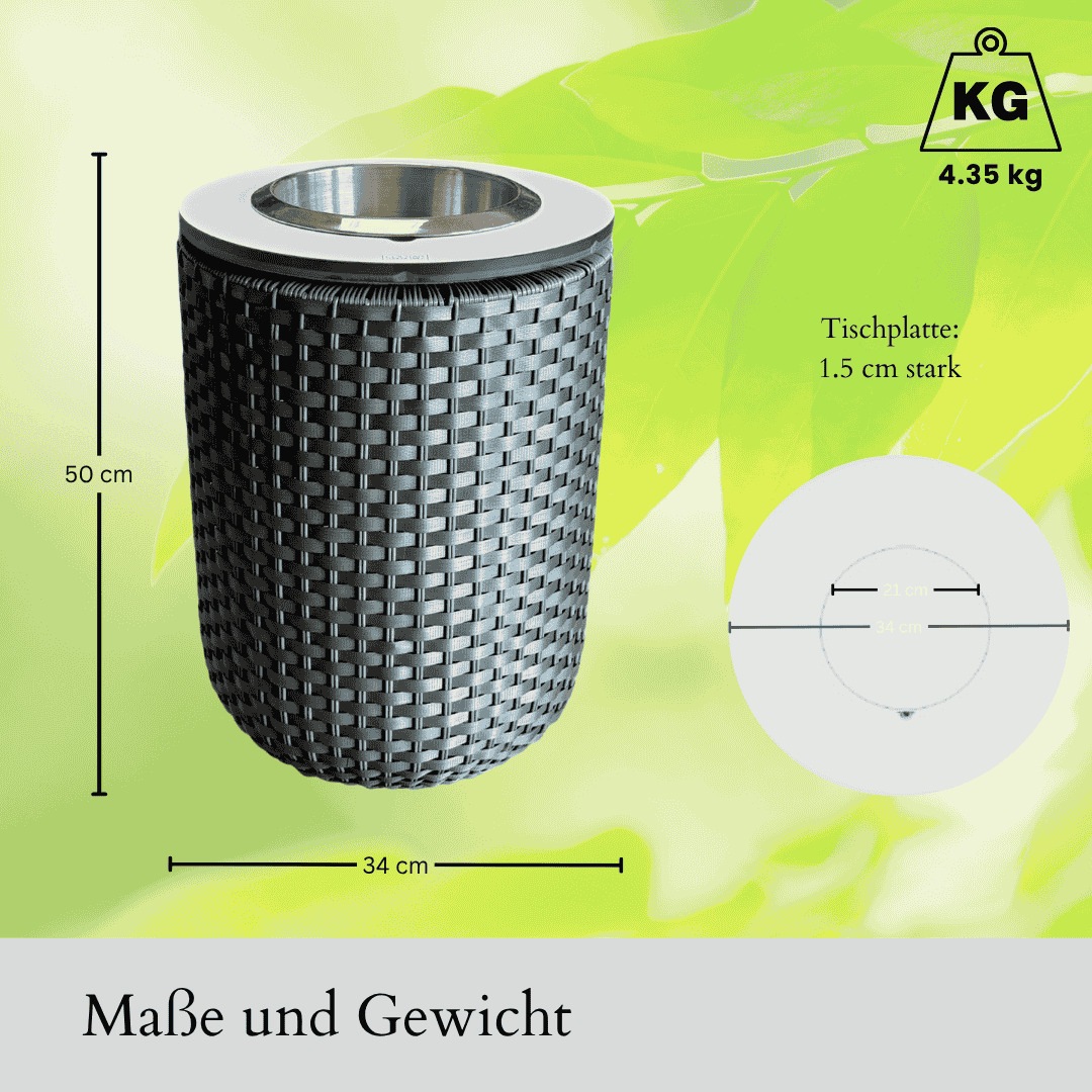 Beistelltisch COOTAB COOLER TABLE "4-in-1 Loungetisch mit Edelstahl-Kühler London 50 cm", bunt (anthrazit, champagner), B:34cm H:50cm T:34cm, Tische, Beistelltisch, Wetterfest, Pflegeleicht, Hitzebeständig, Verstellbare Füße 2