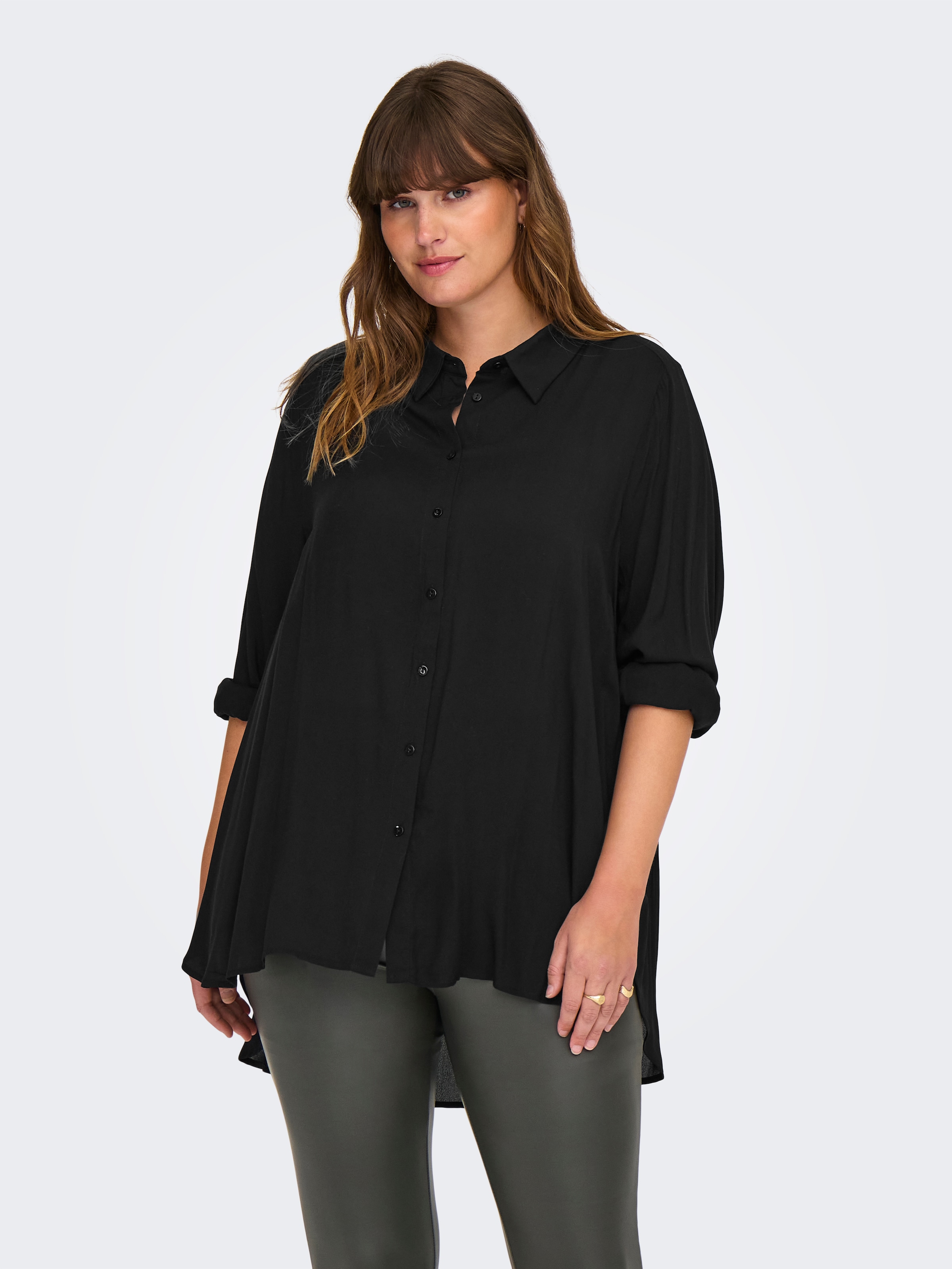 ONLY CARMAKOMA "CARFREYJA L/S LONG SHIRT WVN" Viskosemischung