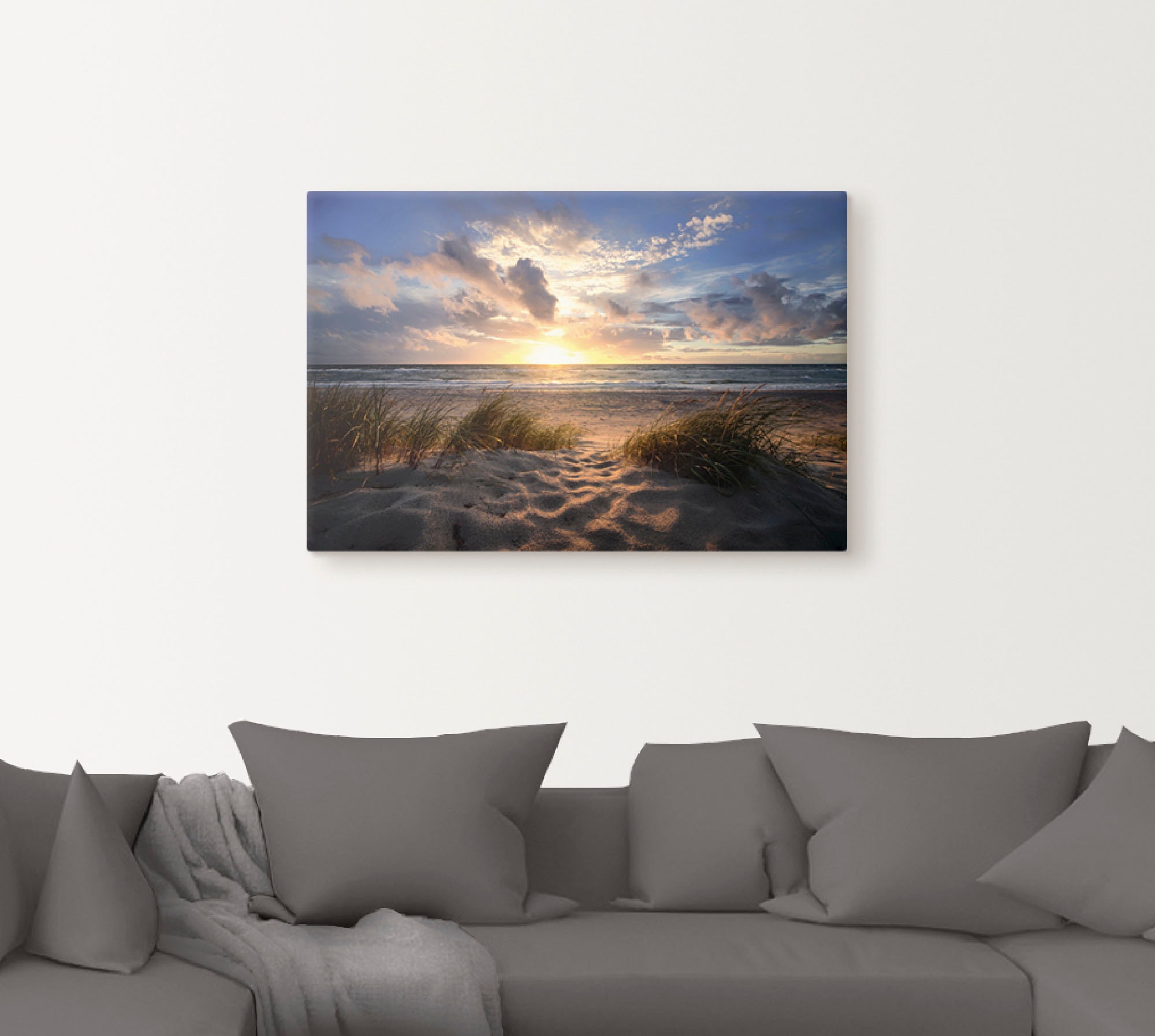Artland Leinwandbild "Ostseestrand" Strand 1 Stk. tlg. auf Holzrahmen gespa günstig online kaufen