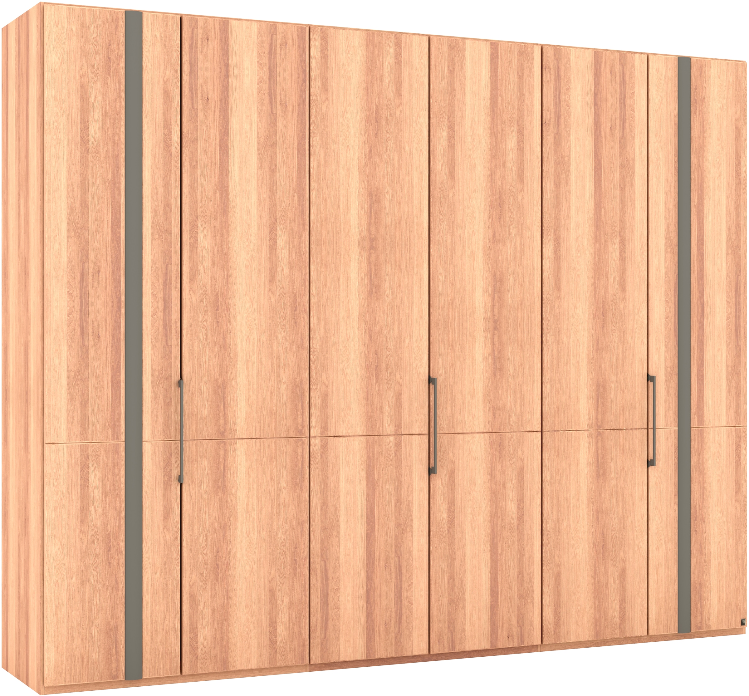 Musterring Drehtürenschrank »Sorrent, Kleiderschrank, teilmassiv Eiche«, (mit Türdämpfern, in 5 Breiten & 2 Höhen, extra Böden, MADE IN GERMANY), Türen in Eiche massiv mit Absetzung in Schiefer, verschiedene Maße
