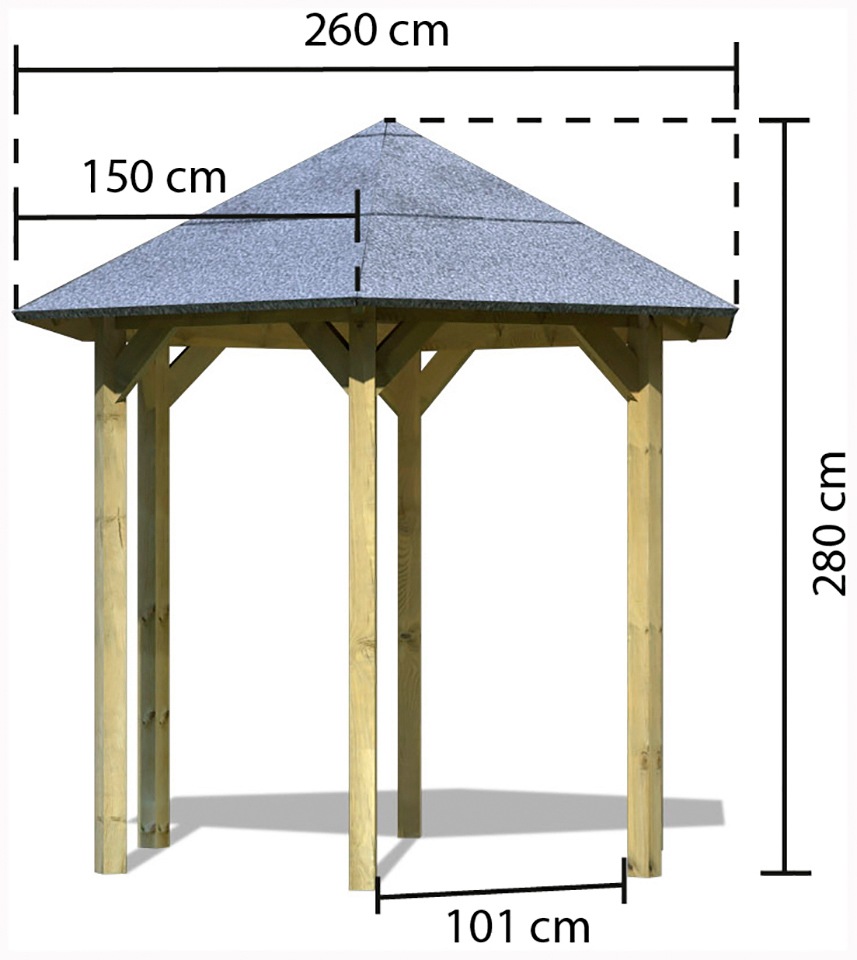 Karibu Pavillon »Lissabon«, BxT: 299x260 cm