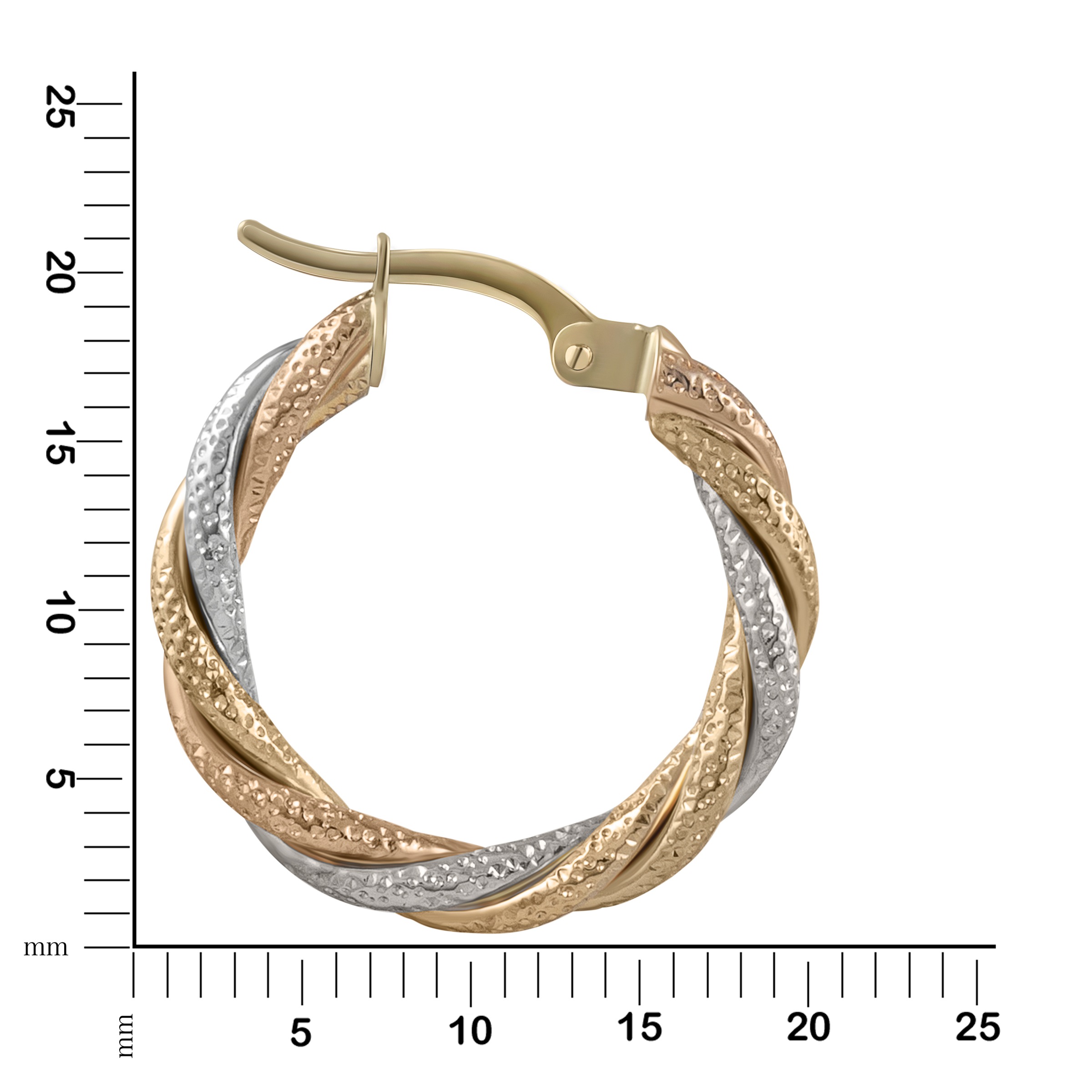 Fascination by Ellen K. Paar Creolen »Gold 585 dreifarbig 21mm Durchmesser«