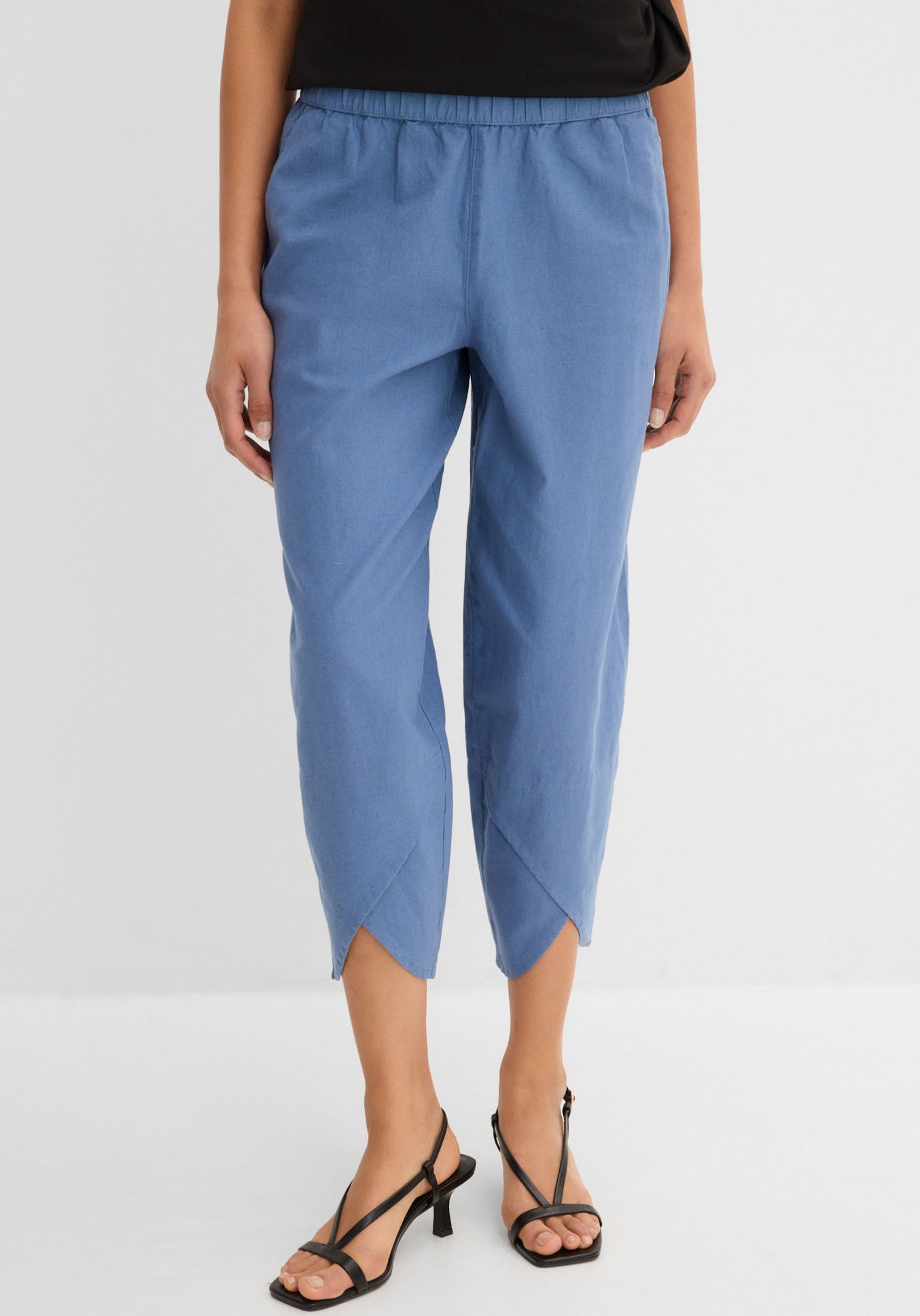 bonprix "3/4-Hose aus leichtem Leinen-Mix" aus Leinen-Mix, mit Seitenschlitzen, Regular Fit, casual Stil