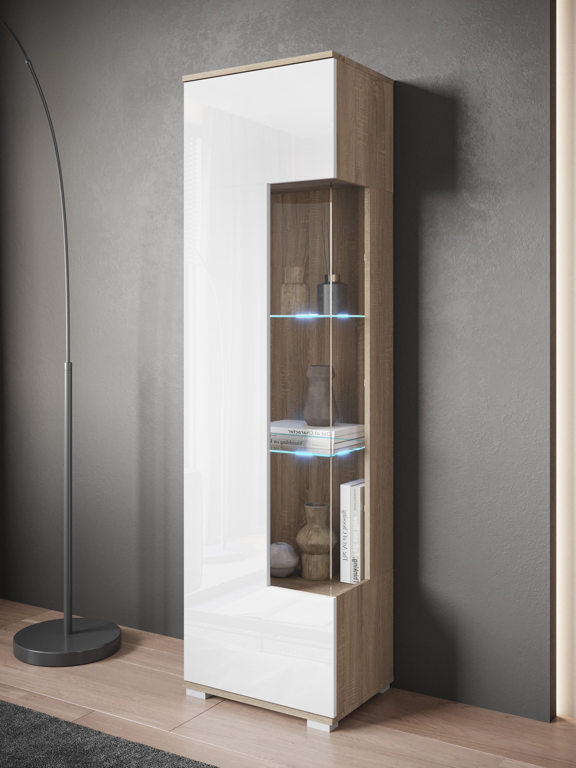 INOSIGN Vitrine »Kenia, stehend und hängend, Türanschlag wechselbar«, (1 St.), Vitrineschrank mit Glastüren 160 cm Höhe