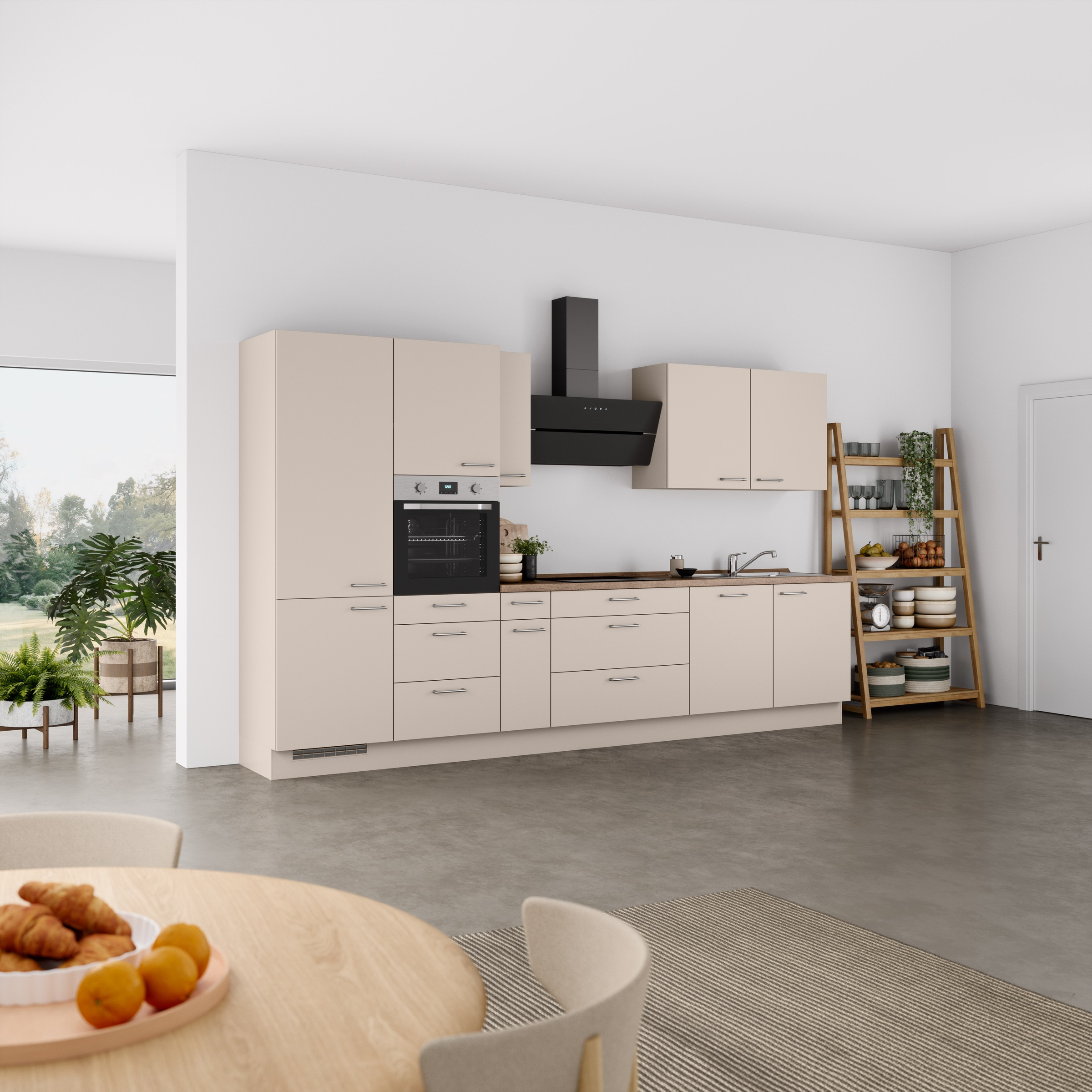 nobilia® Küchenzeile »"Laser II"«, vormontiert, Ausrichtung wählbar, Breite 360 cm, wahlw. mit E-Geräten