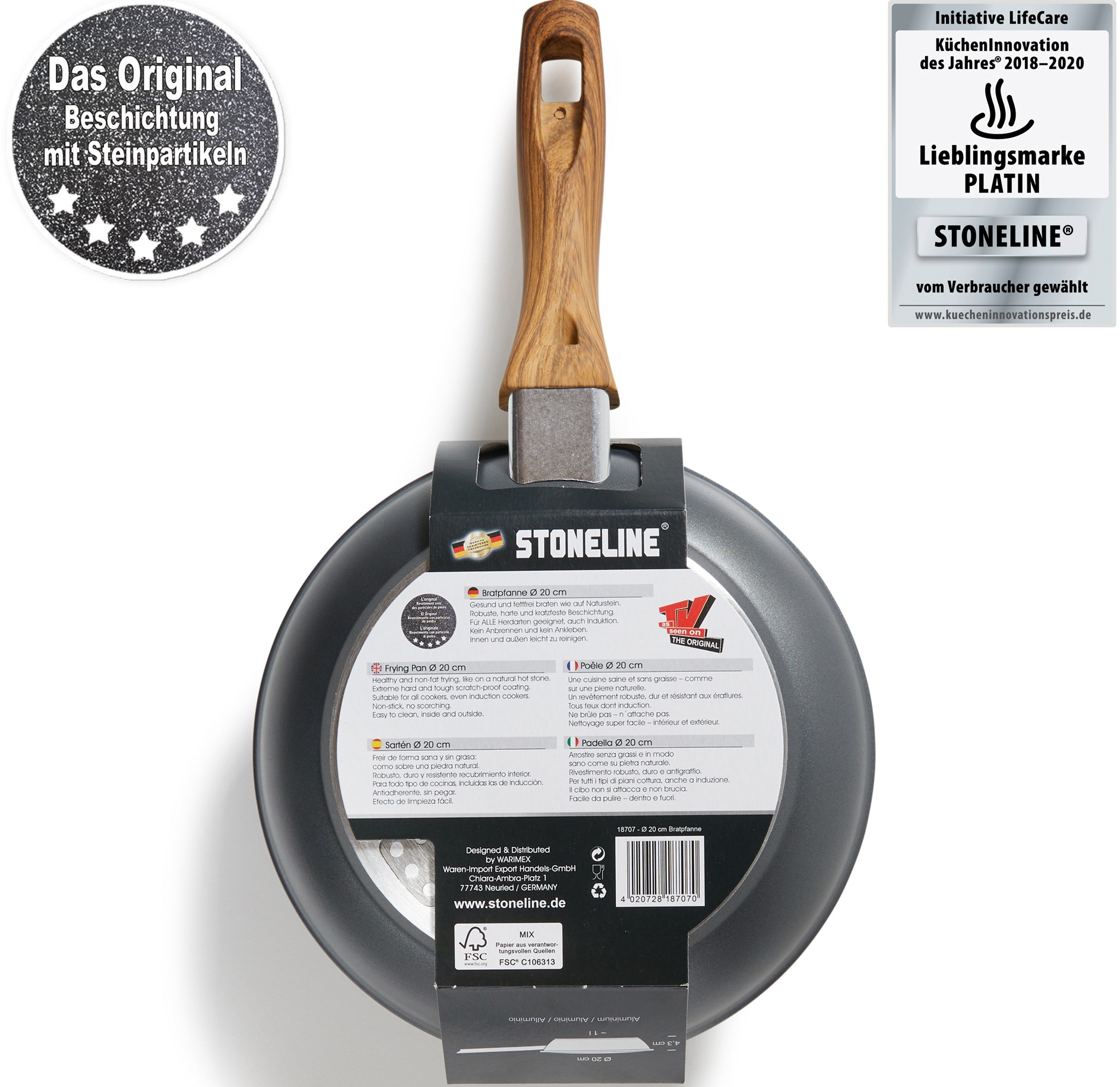 STONELINE Bratpfanne »Back to Nature« Aluminium 1 Stk. tlg. Induktion