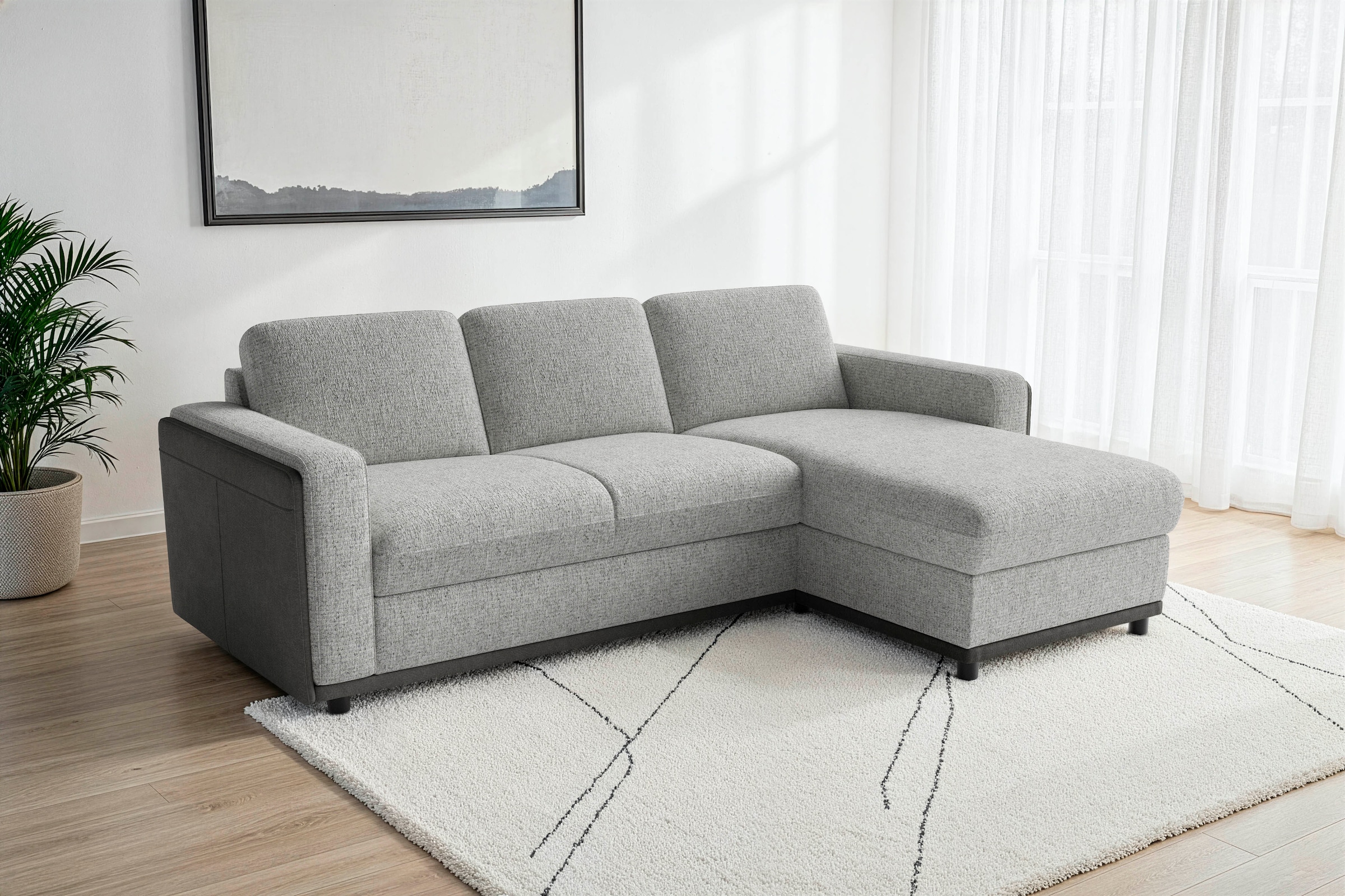 sit&more Ecksofa "Cordoba" wahlweise mit Schlaffunktion und Bettkasten oder Stauraum
