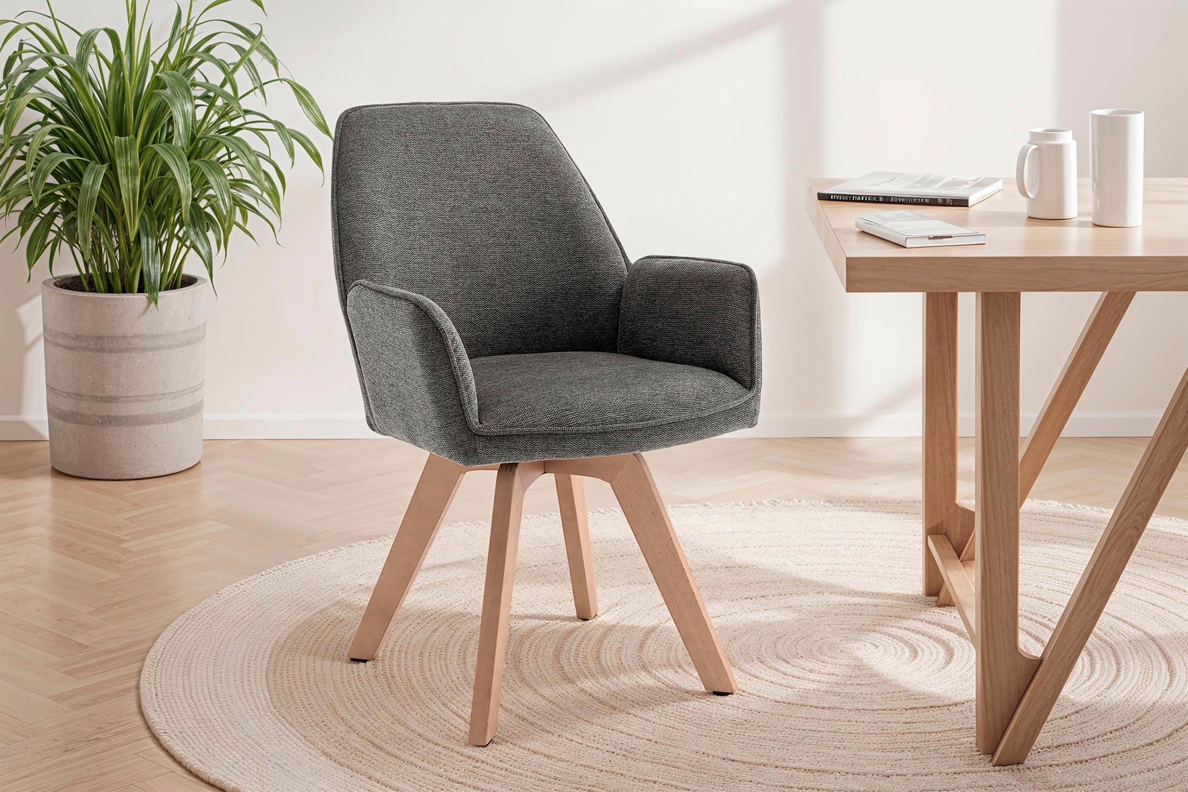 byLIVING Esszimmerstuhl "Tony" (Set) 2 Stk.mit Massivholzgestell eichefarbi günstig online kaufen