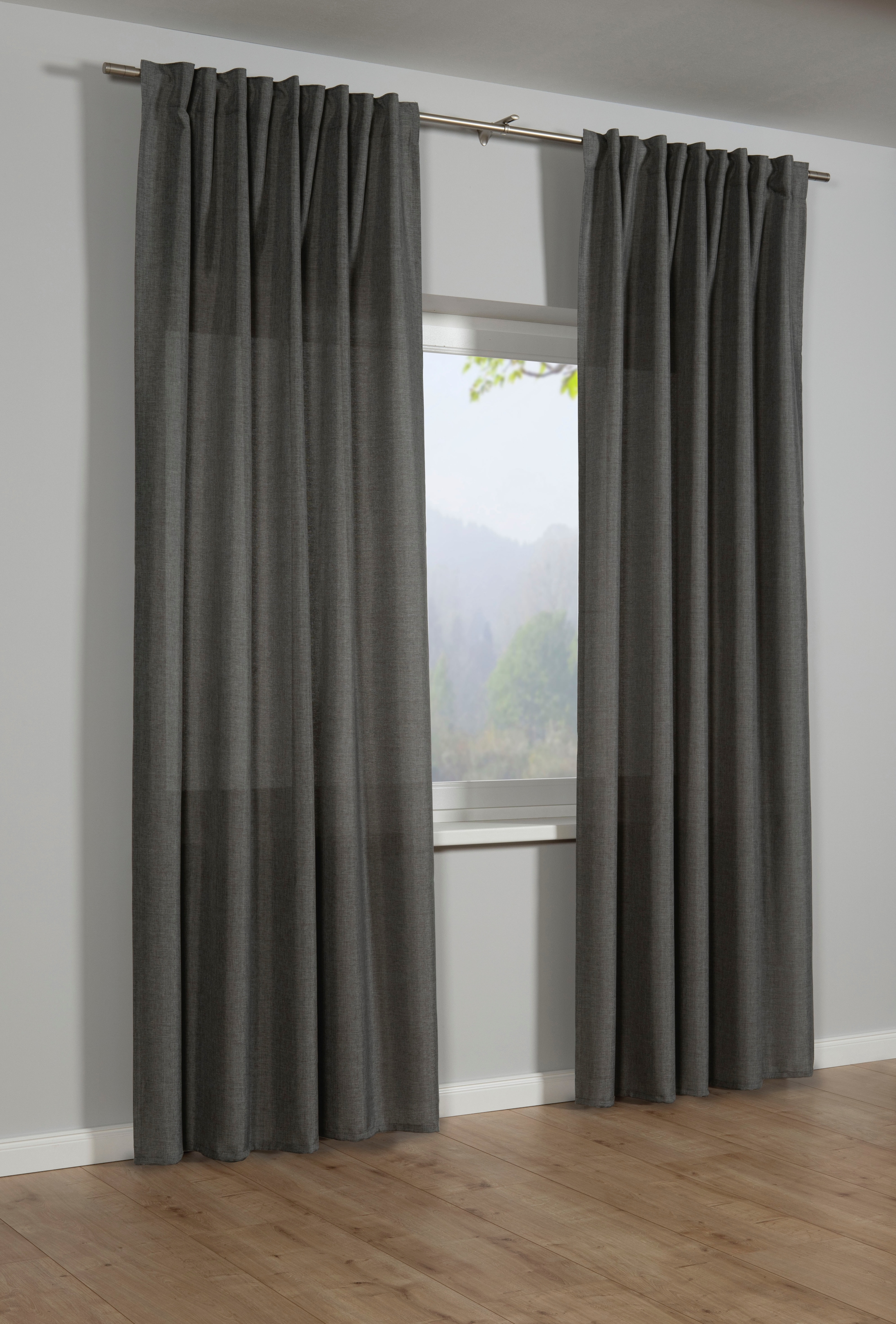GARDINIA Gardine "Schal mit Gardinenband Strukturdeko" verdeckte Schlaufen günstig online kaufen