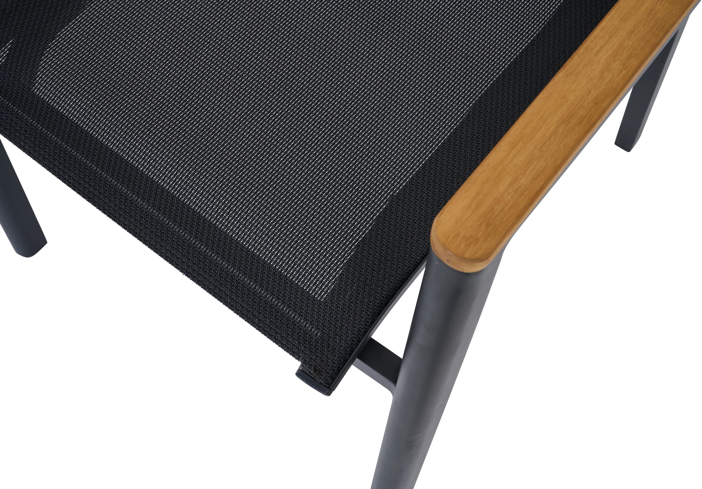 Siena Garden Gartensessel »BOLOGNA Stapelsessel« Aluminiumgestell, Rope Geflecht, Armlehnen aus Teak FSC 100%