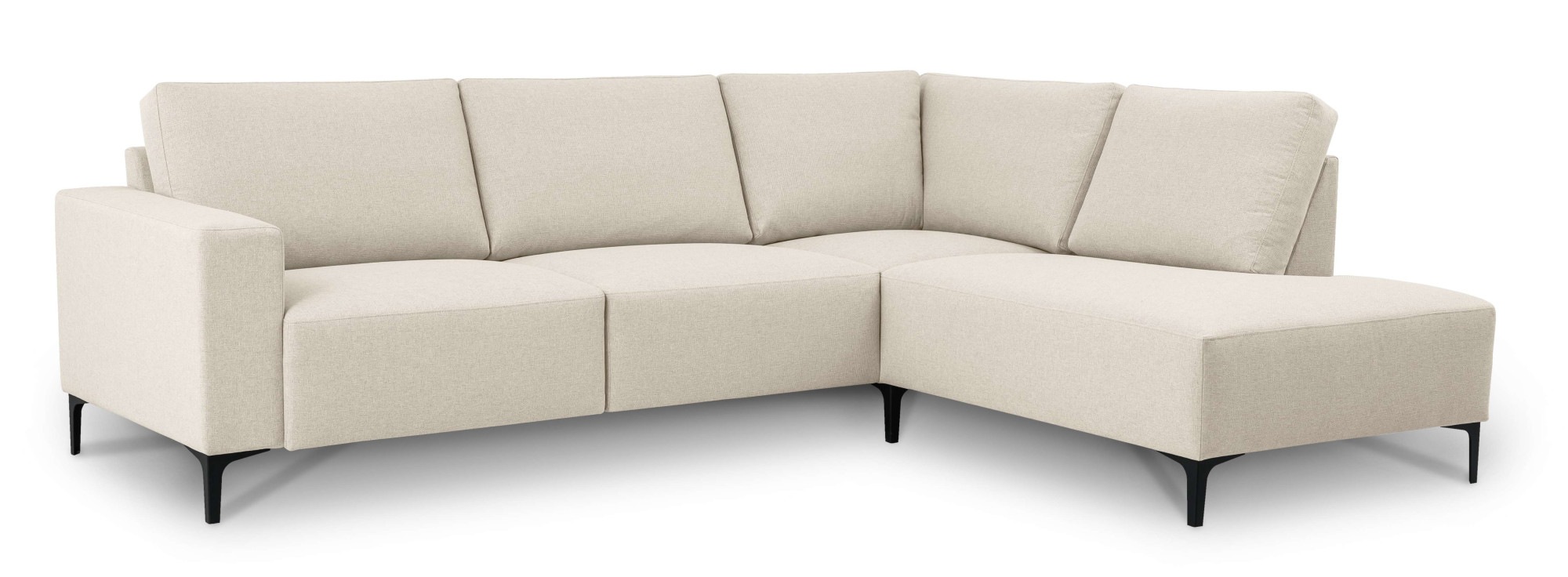 Home affaire Ecksofa »Tournon, L-Form, Breite 256 cm, Webstoff, Chenille«, Designsofa im nordischen Stil, Wellenunterfederung, Metallfüße