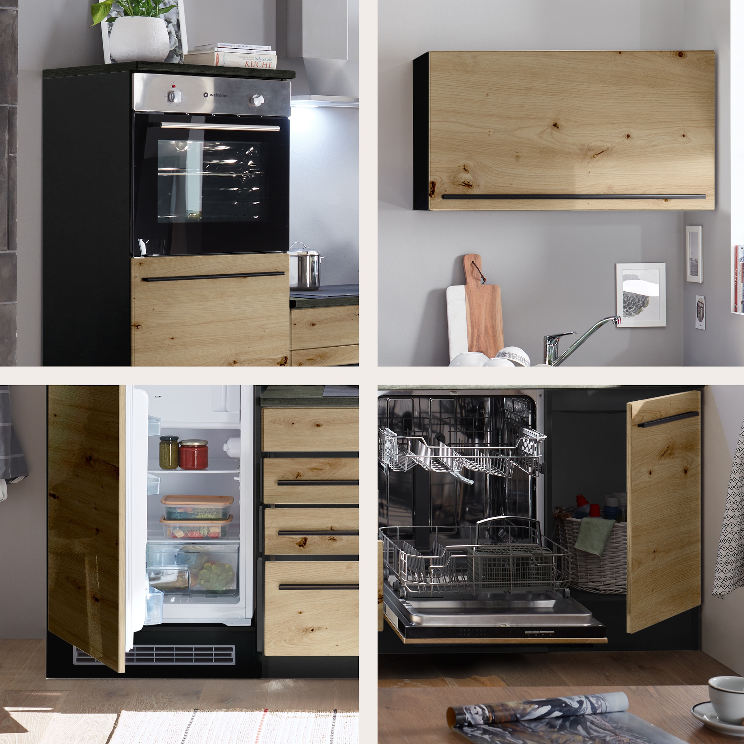BASIC by Balculina Küchenzeile »Jazz«, Breite 260 cm, wahlweise mit E-Geräten