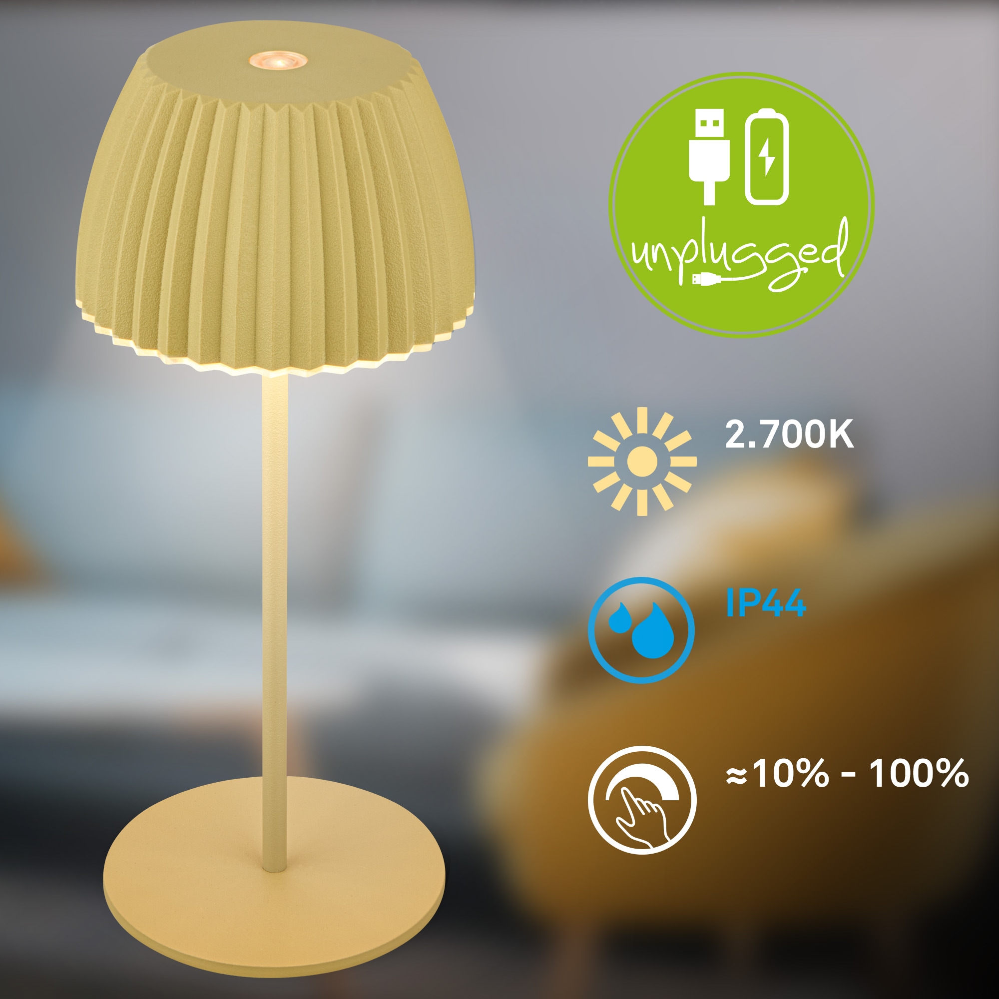 Briloner Leuchten LED Tischleuchte »Akku LED Tischleuchte« LED-Modul