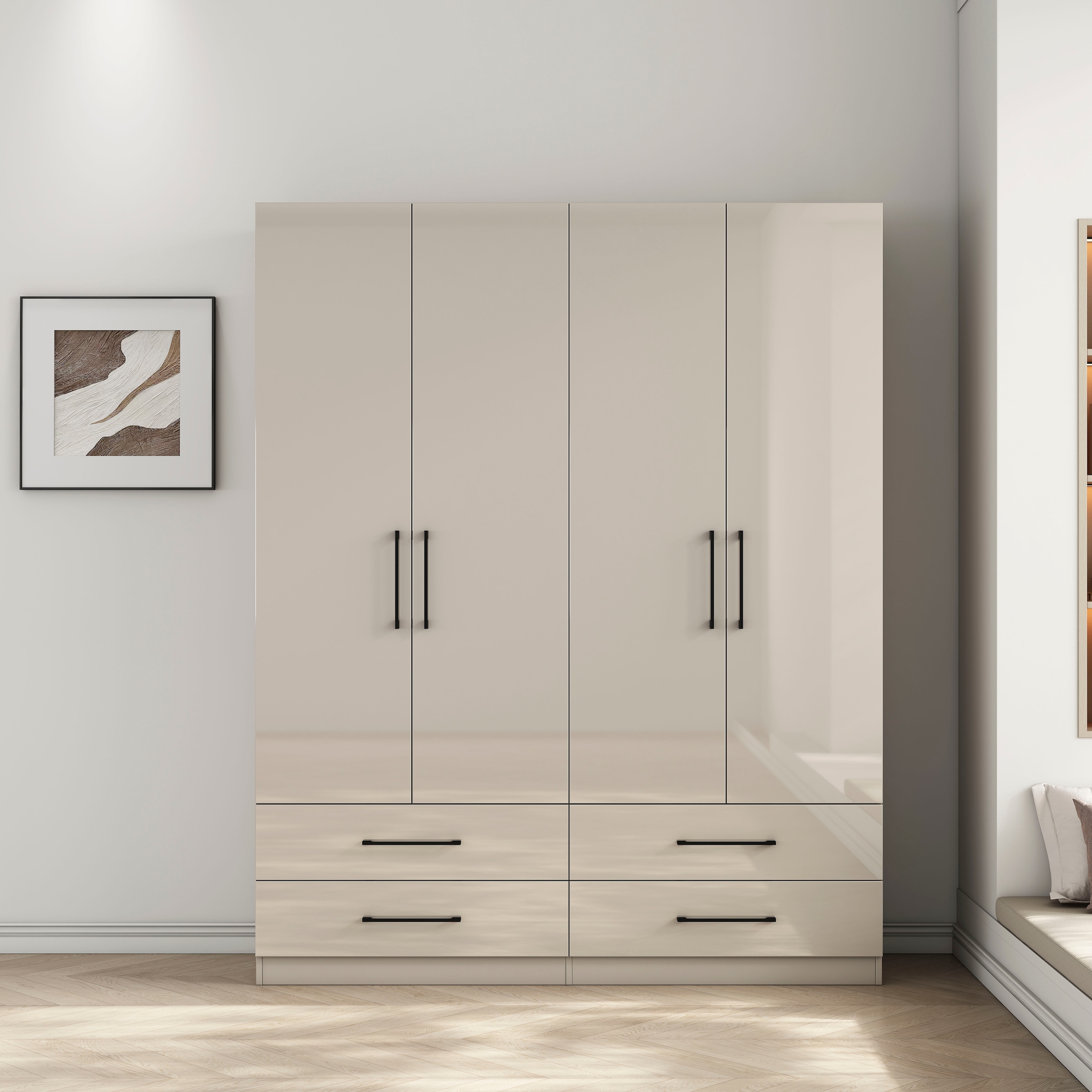 OTTO home Kleiderschrank "Sylt Schlafzimmerschrank Garderobe Schrank hochgl günstig online kaufen