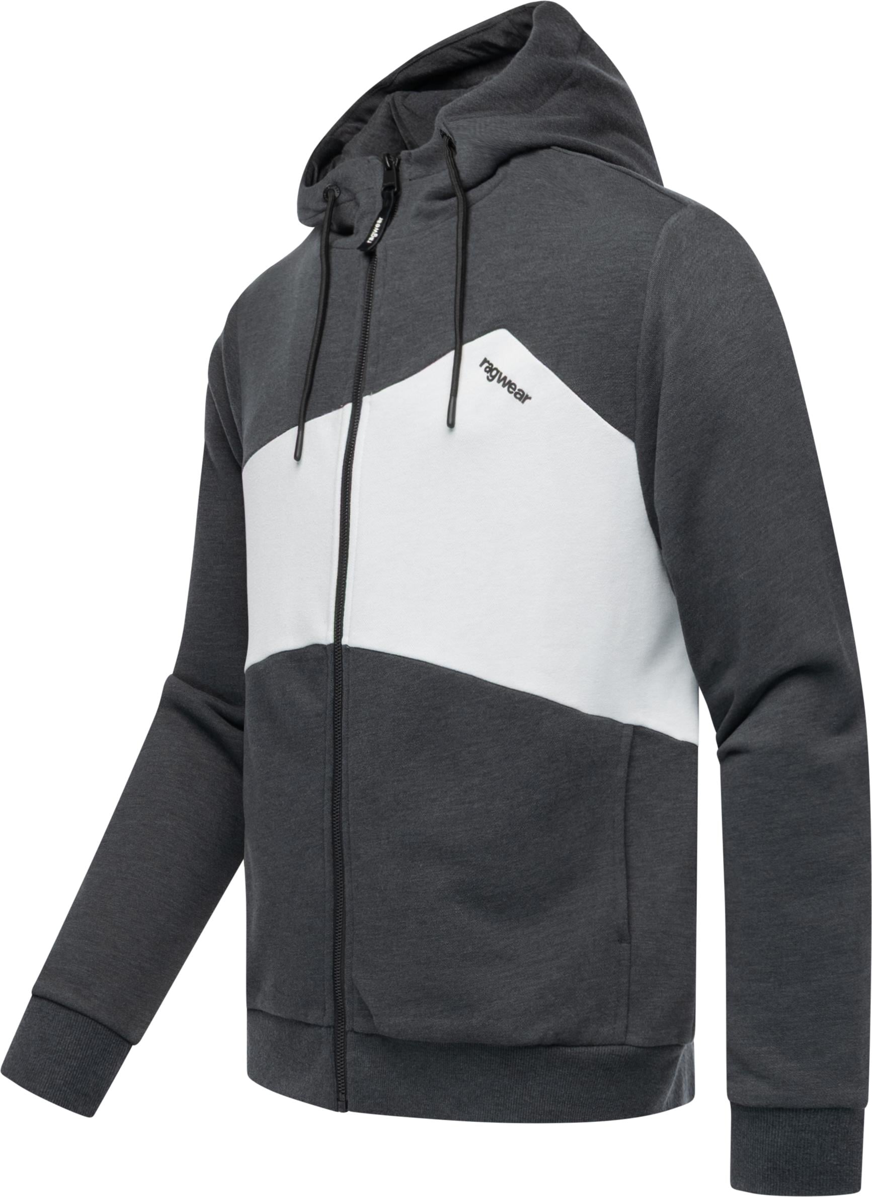 Ragwear Kapuzensweatjacke »Wilso«, Herren Basic Sweatjacke im Colourblocking-Look mit Kapuze