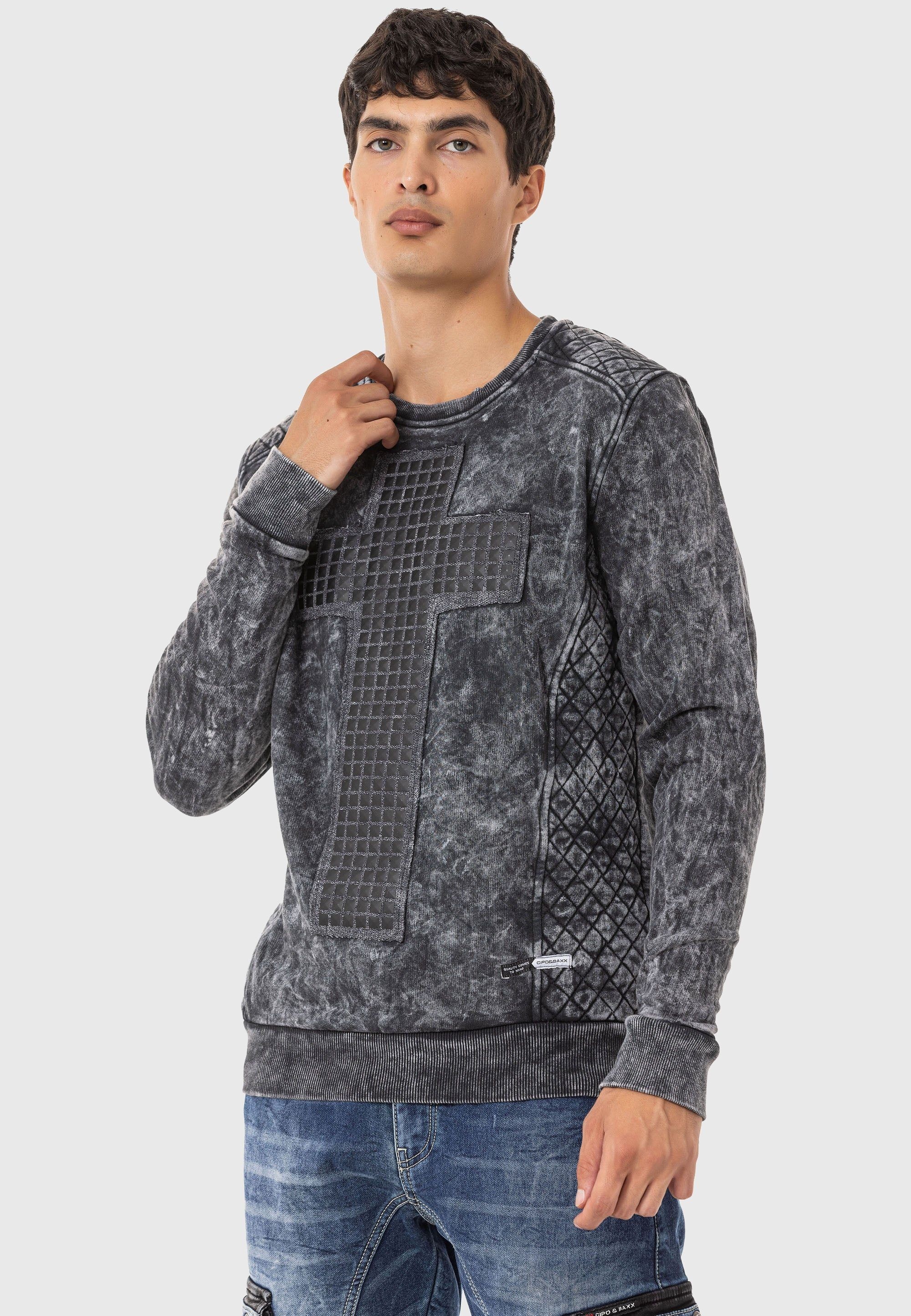 Cipo & Baxx Rundhalspullover »Pullover«, mit modischem Muster