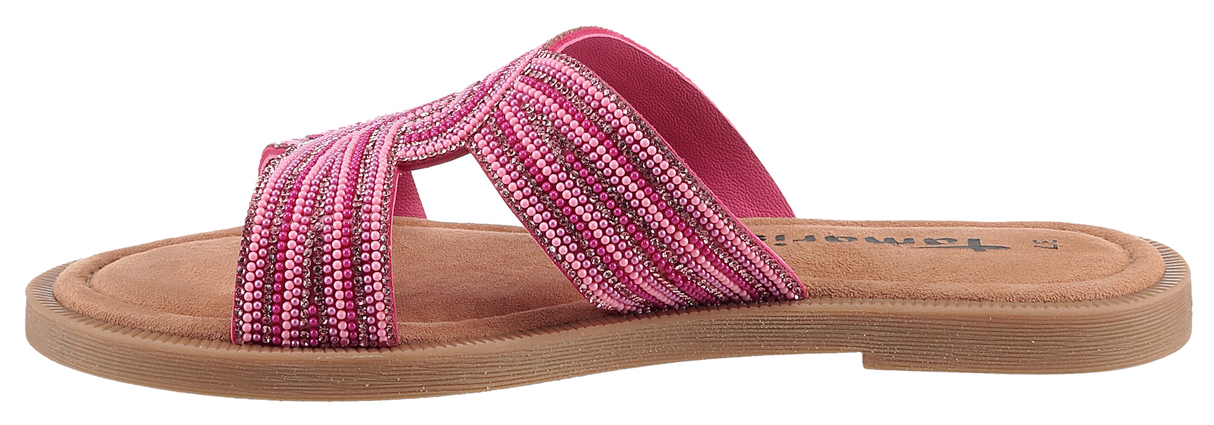 Tamaris Pantolette, Blockabsatz, Festtagsschuh, Sommerschuh in funkelnder Optik