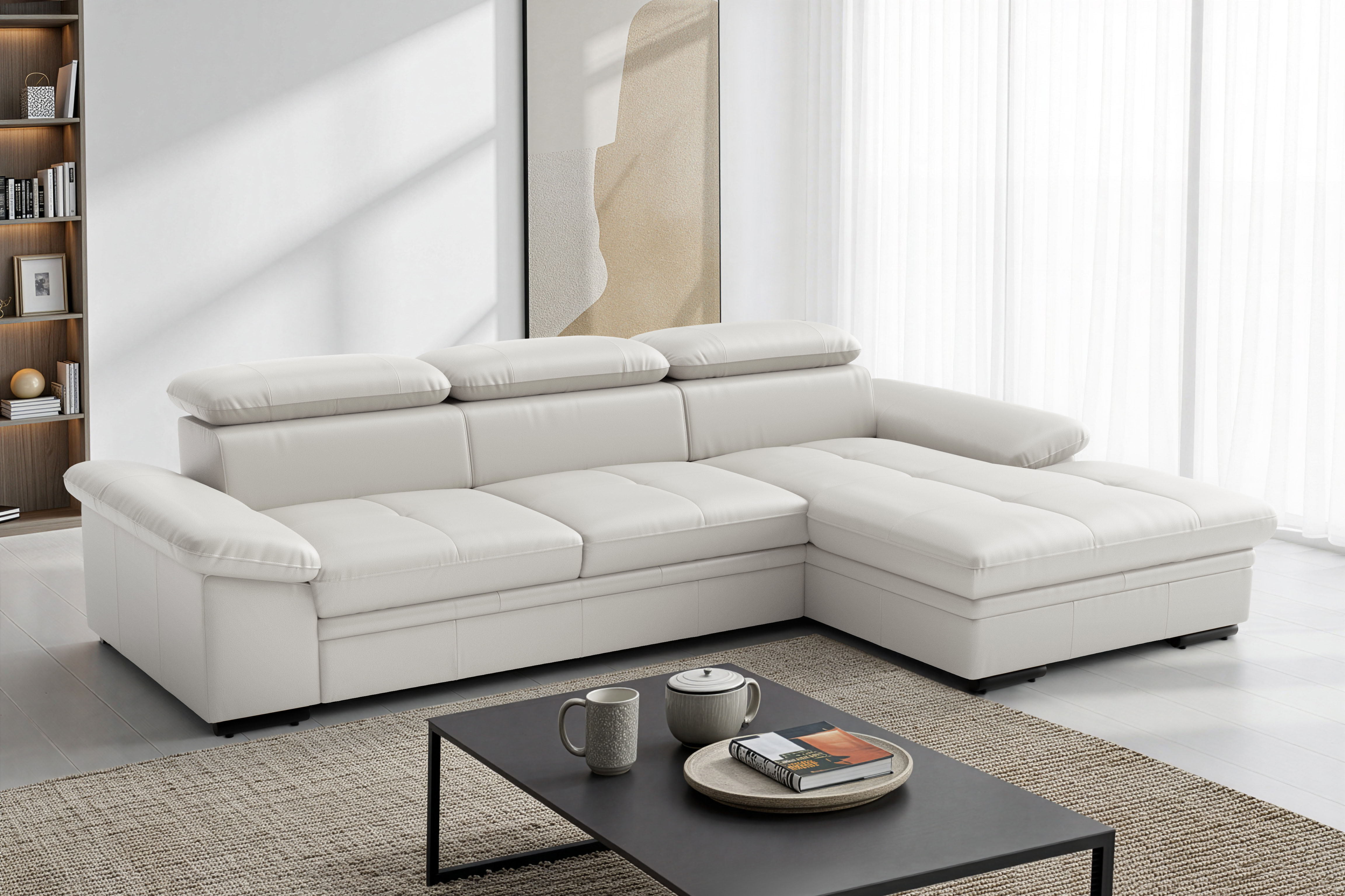 sit&more Ecksofa "Viola, Leder, L-Form, B: 260 cm, mit Armteil- und Kopfteilvertsellung" optional mit Schlaffunktion