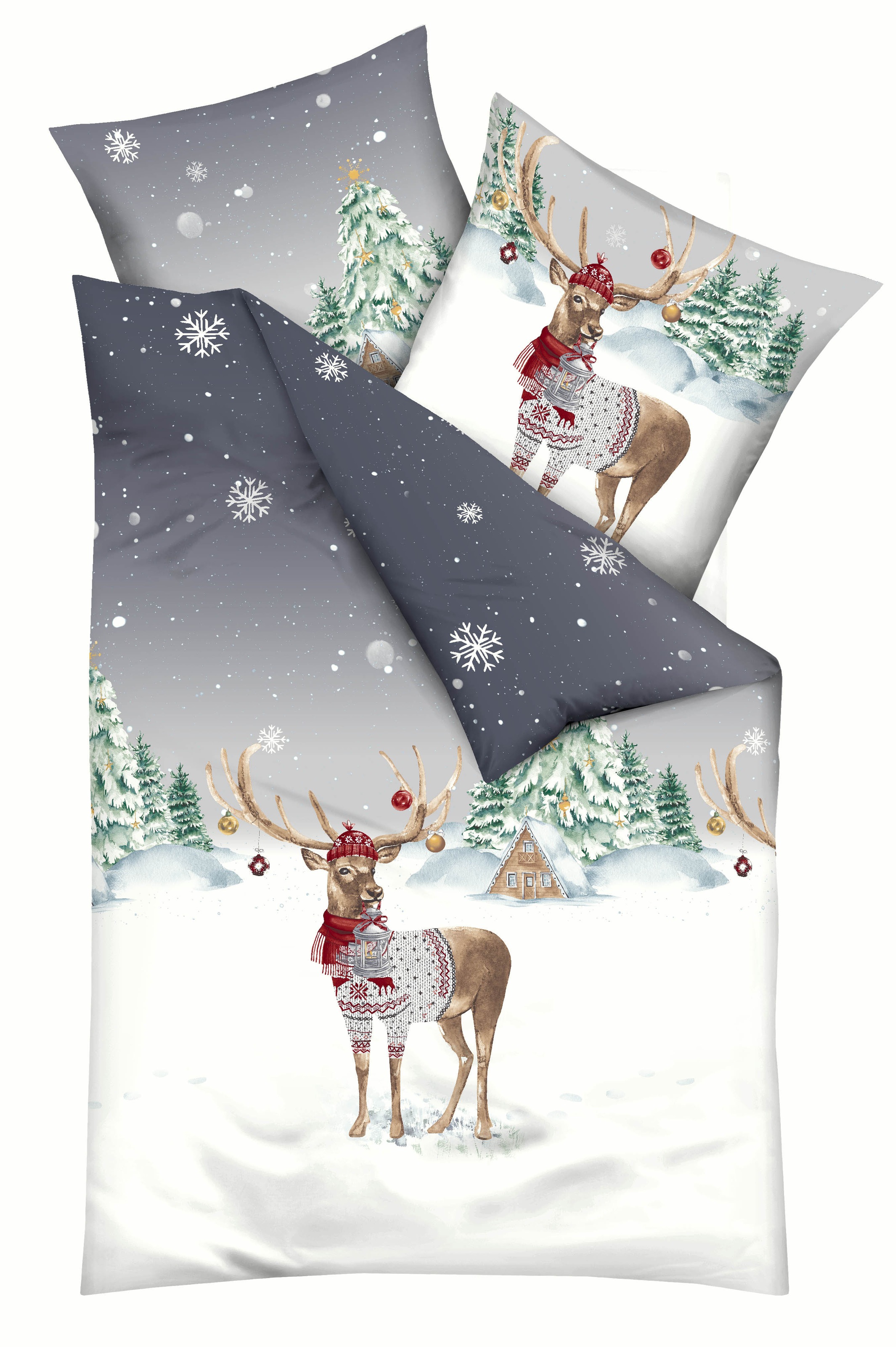 Kaeppel Bettwäsche "Weihnachtshirsch" 2 Stk. tlg. günstig online kaufen