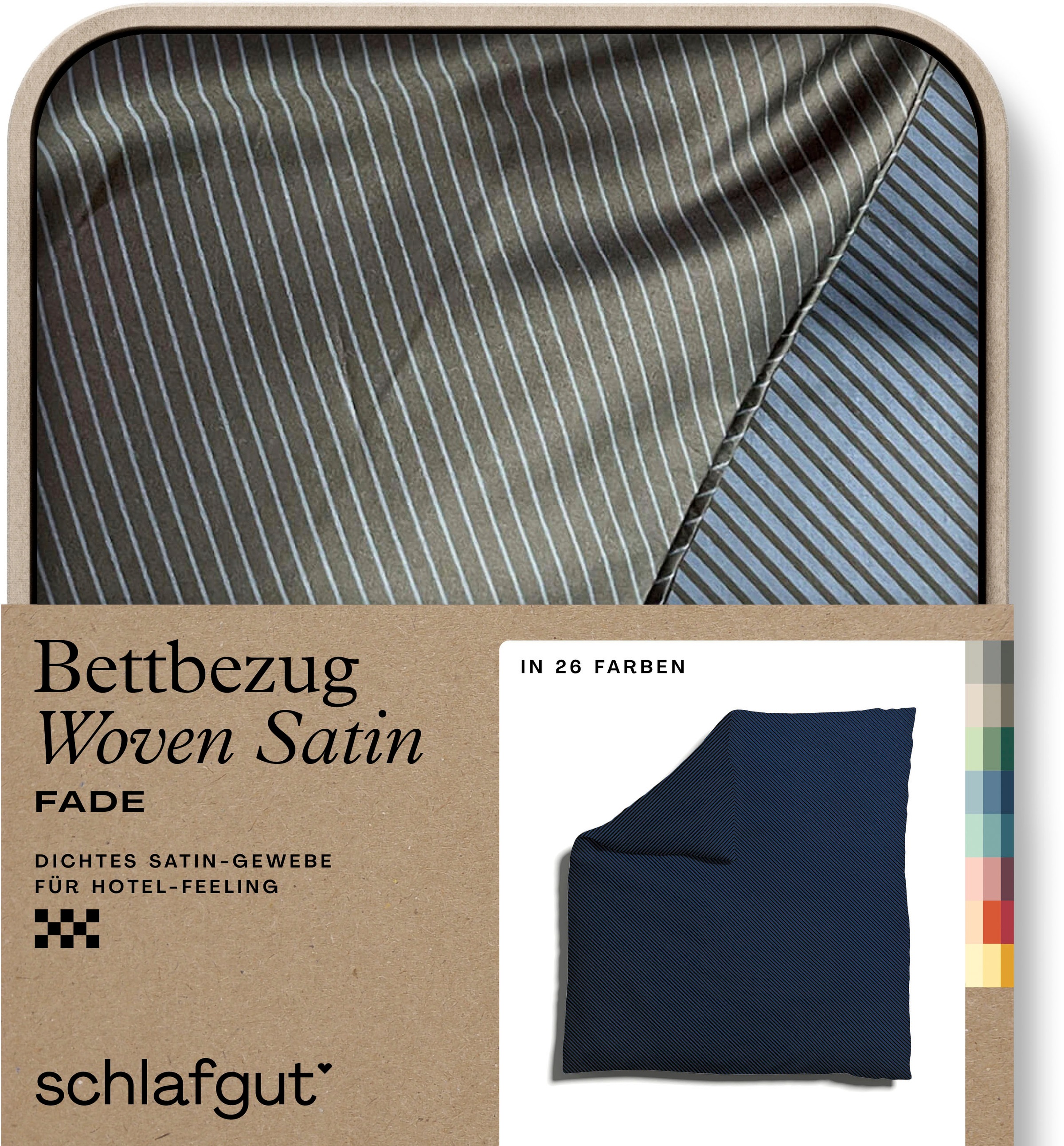 Schlafgut Bettbezug "Woven Satin Fade mit feinen Streifen", (1 St.), mit Farbverlauf, Mix & Match: passender Kissenbezug