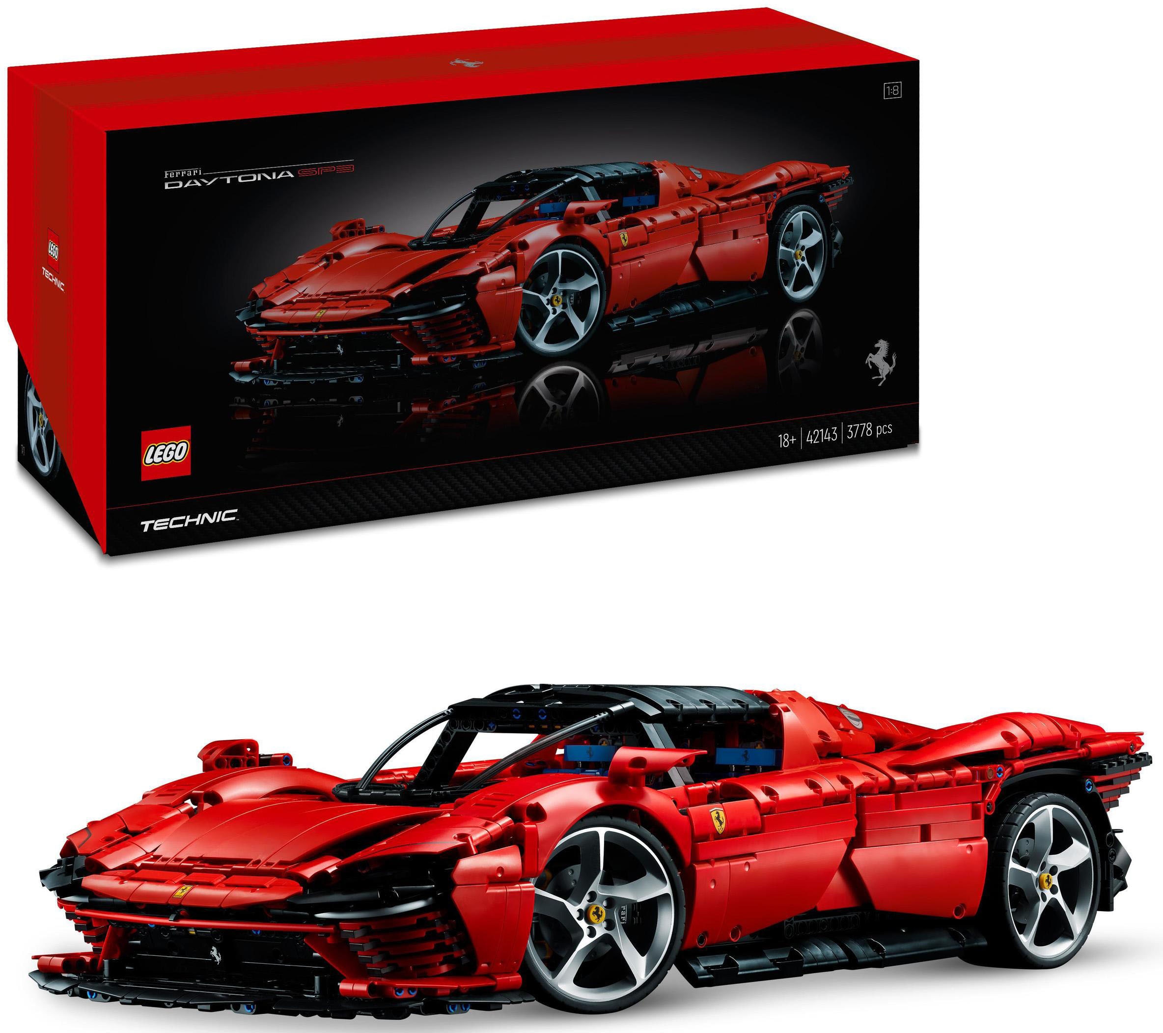 "Konstruktionsspielsteine LEGO ""Ferrari Daytona SP3 (42143), LEGO Technic"", bunt, Spielbausteine, Kunststoff, Made in Europe"