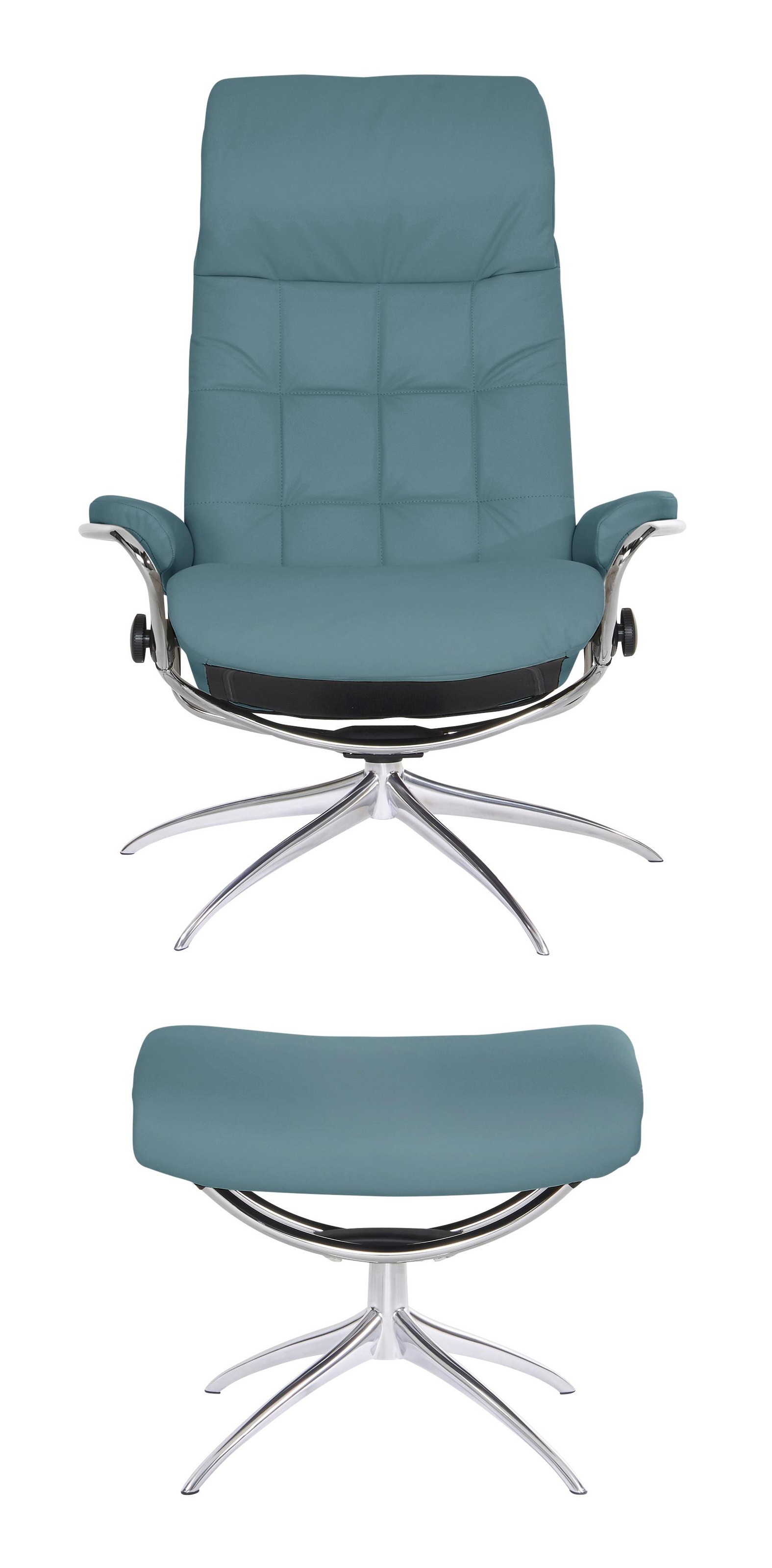 Stressless® Relaxsessel »London«, (Set, Relaxsessel mit Hocker), mit Hocker, High Back, mit Star Base, Gestell Chrom