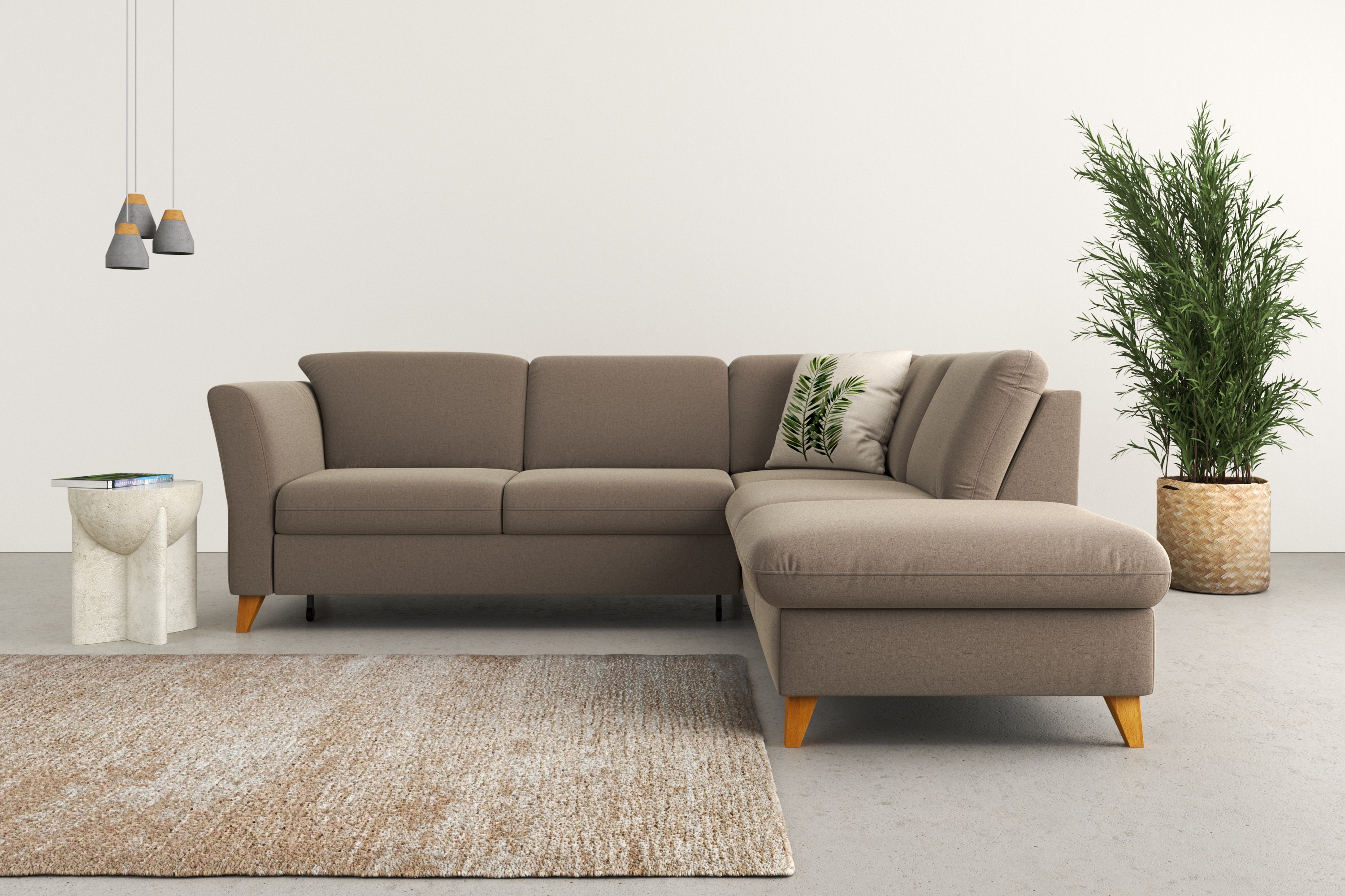 Home affaire Ecksofa "Trelleborg L-Form" Federkern-Polsterung, wahlweise mit Schlaffunktion und Stauraum