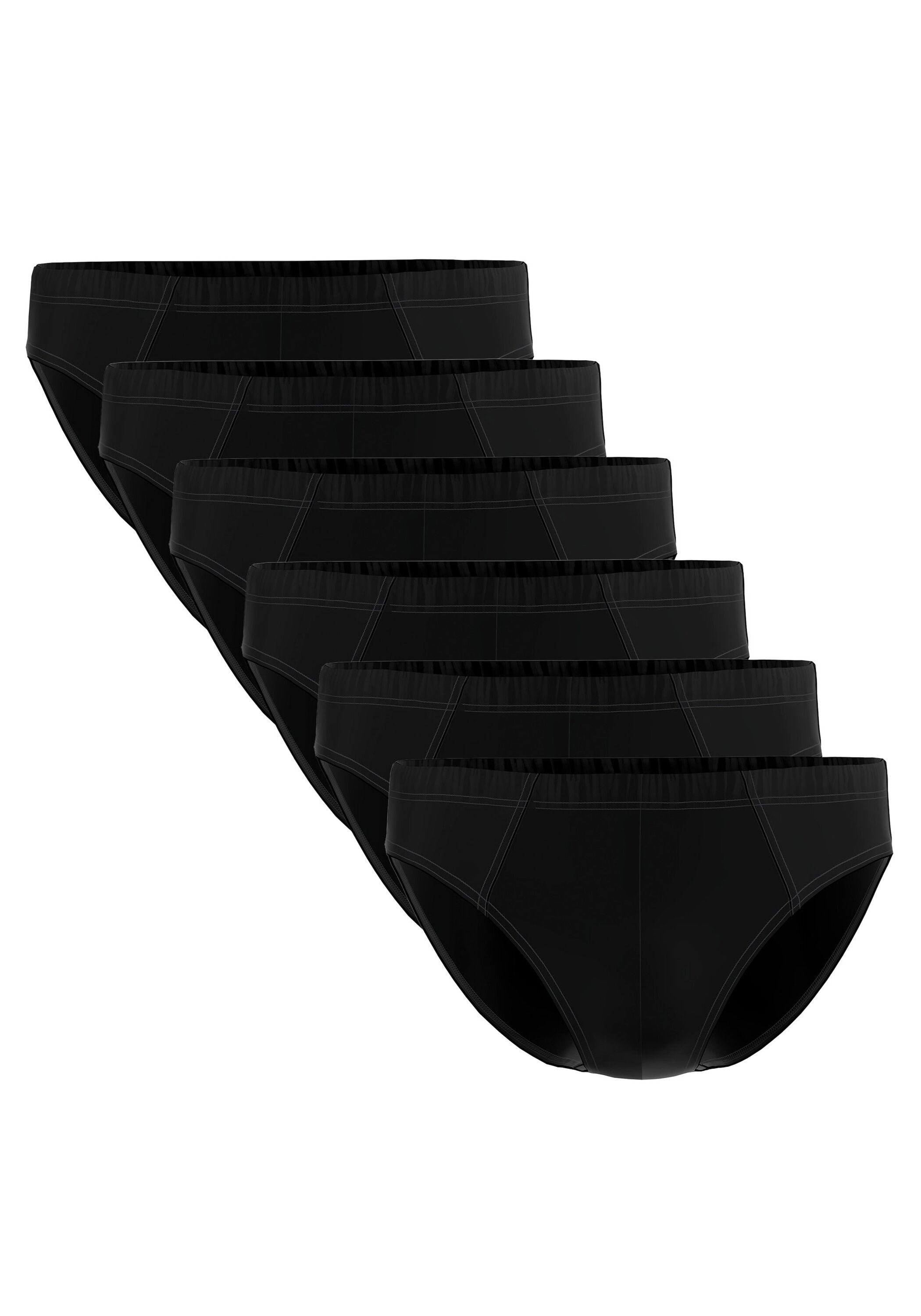 SEIDENSTICKER Herren Slip "Slip 6er Pack", Gr. L, schwarz, Obermaterial: 95% Baumwolle CO. 5% Elasthan EL., Unterhosen