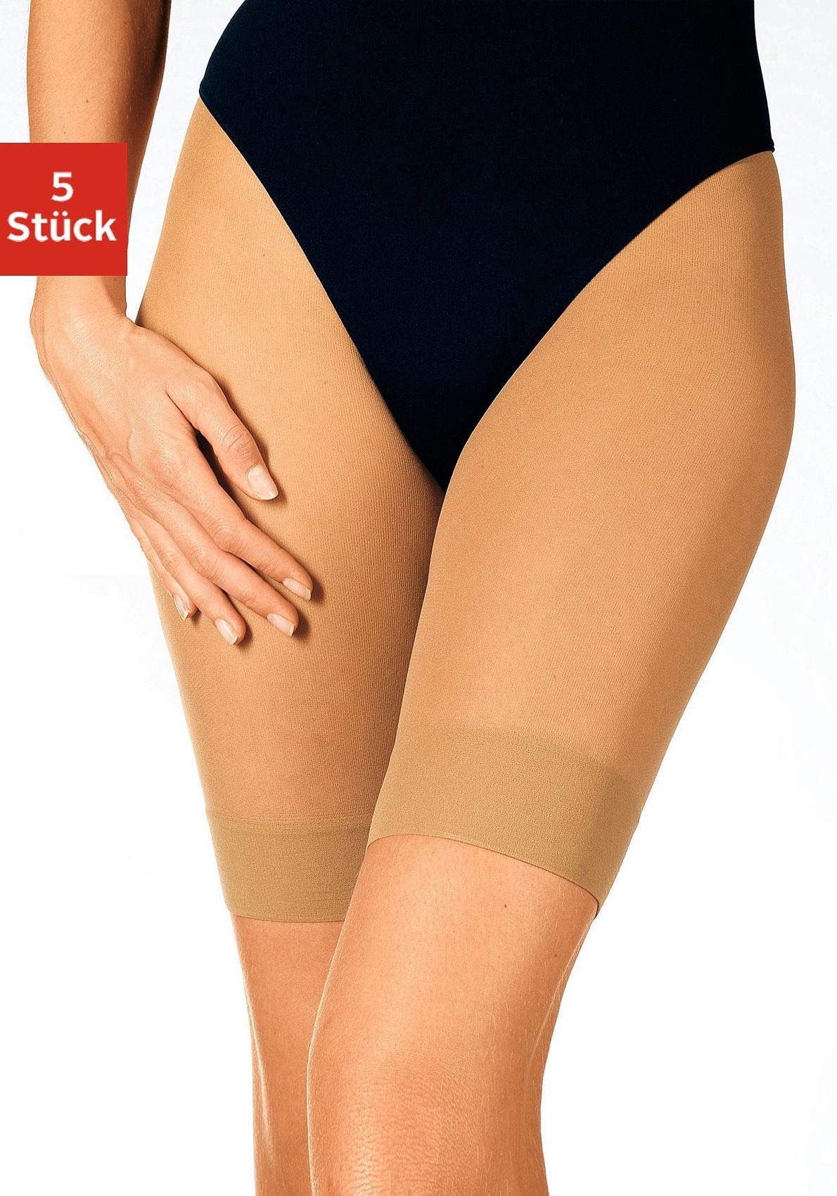 Vivance Feinstrumpf-Kurzhose "Radlerhose, Höschen Basic Panties Anti scheuern Oberschenkel" 30 DEN Packung, 5 Stk. gegen Wundscheuern in leichter transparente Tragequalität