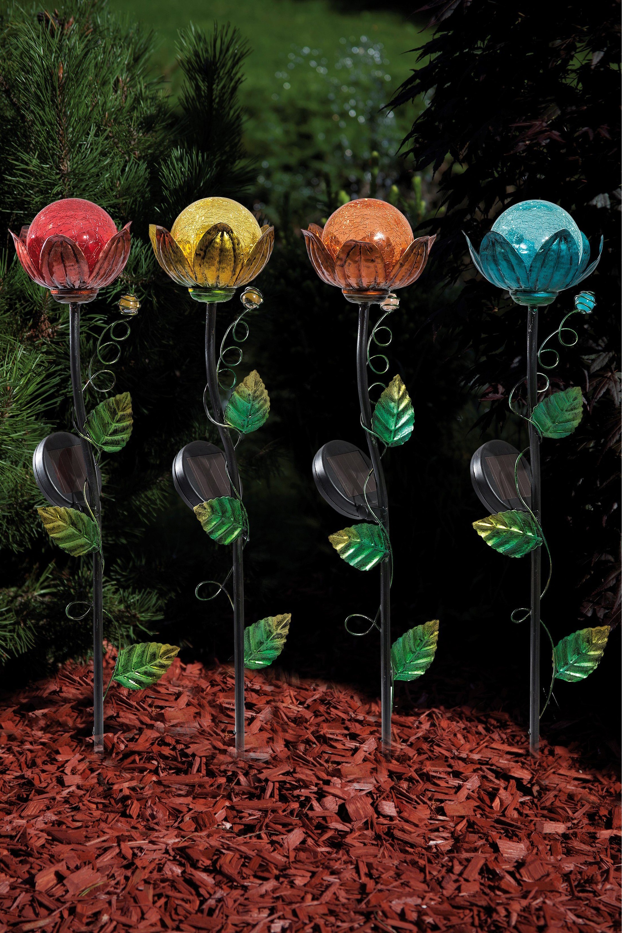 Gartenstecker Blume 4er-Set