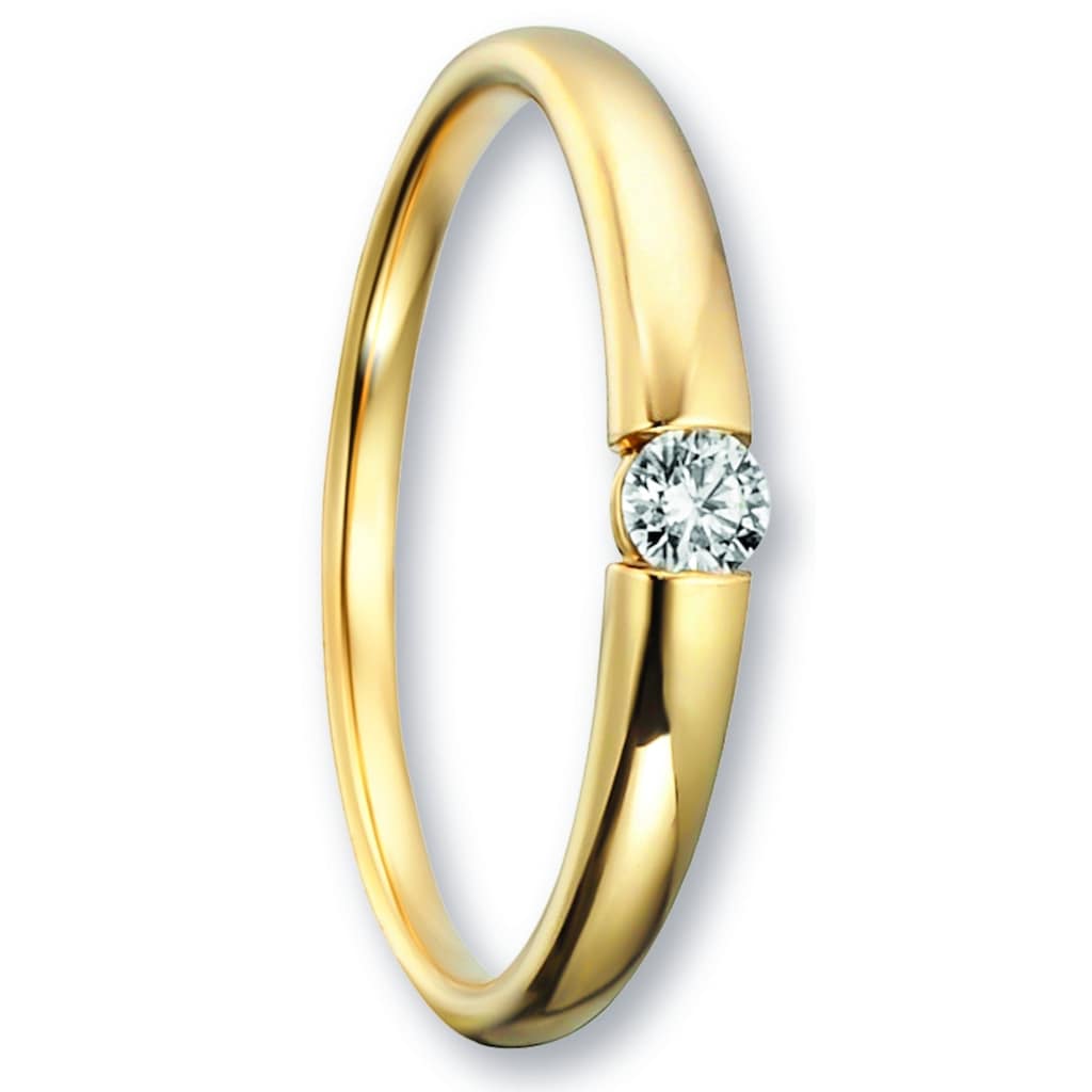 ONE ELEMENT Diamantring »0 09 ct Diamant Brillant Ring aus 585 Gelbgold« Damen Gold Schmuck